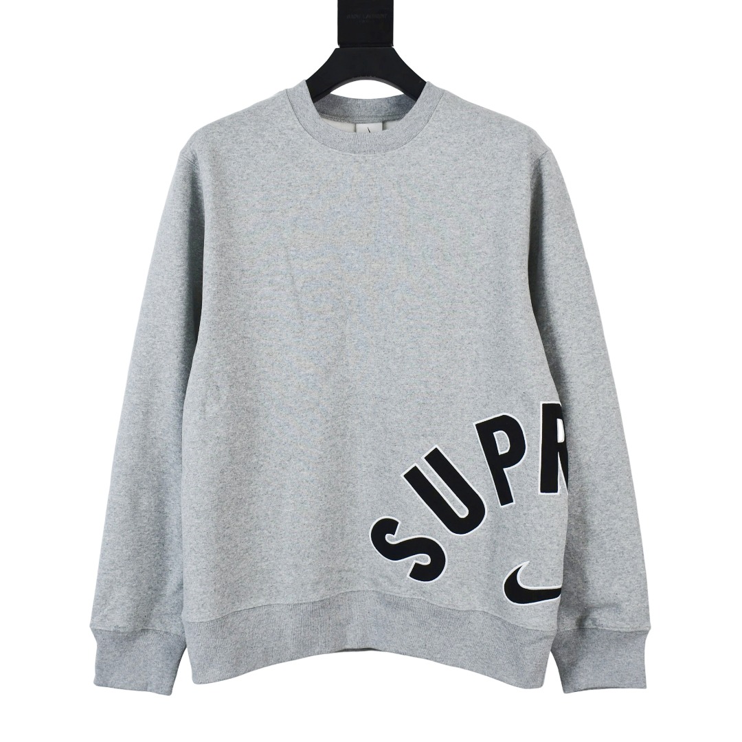  Supreme Nike Arc Crewneck 聯名款刺繡抓絨圓領衛衣