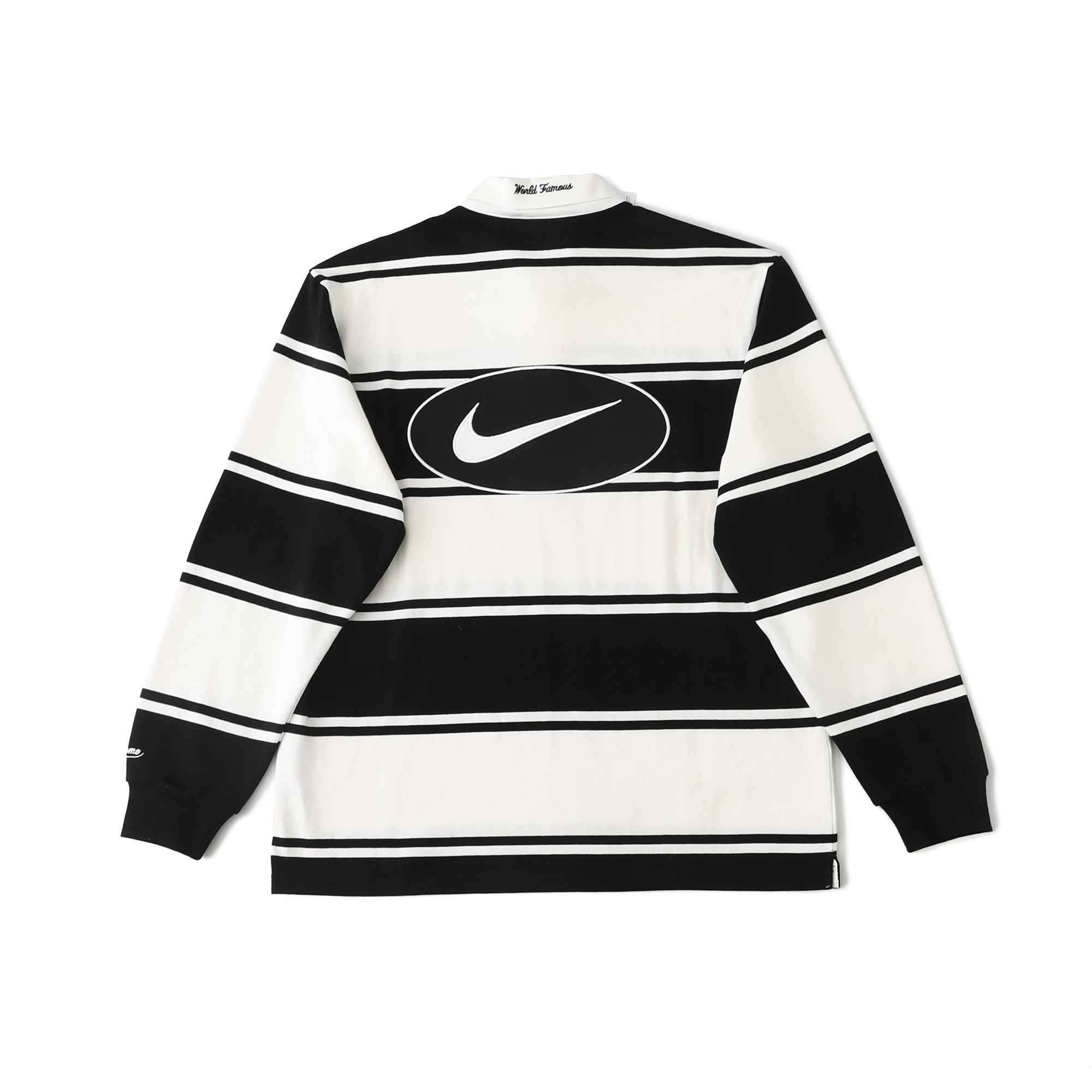  Nike聯名系列 logo條紋舒適長袖Polo衫 