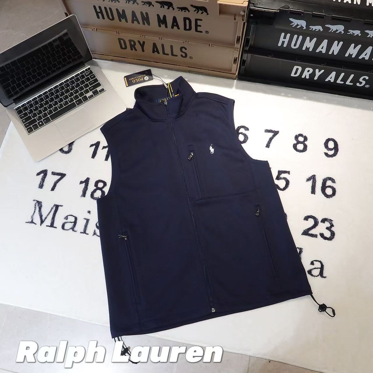 Ralph Lauren拉夫勞倫小馬刺繡多口袋立領馬甲