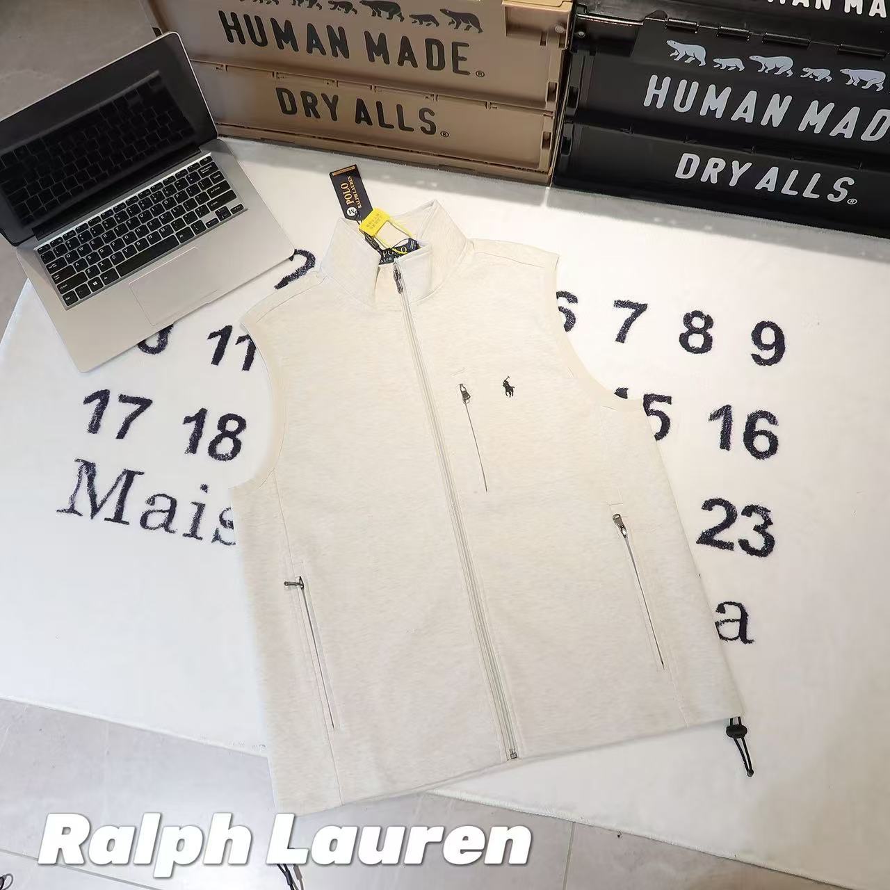 Ralph Lauren拉夫勞倫小馬刺繡多口袋立領馬甲