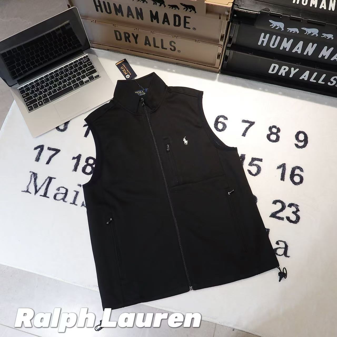 Ralph Lauren拉夫勞倫小馬刺繡多口袋立領馬甲