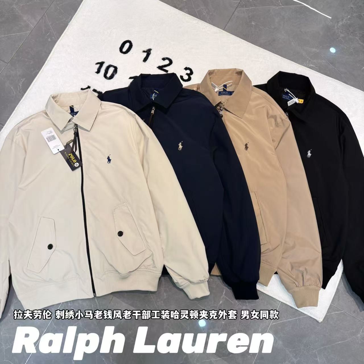 Ralph Lauren 刺繡小馬老錢風老幹部工裝哈靈頓夾克外套