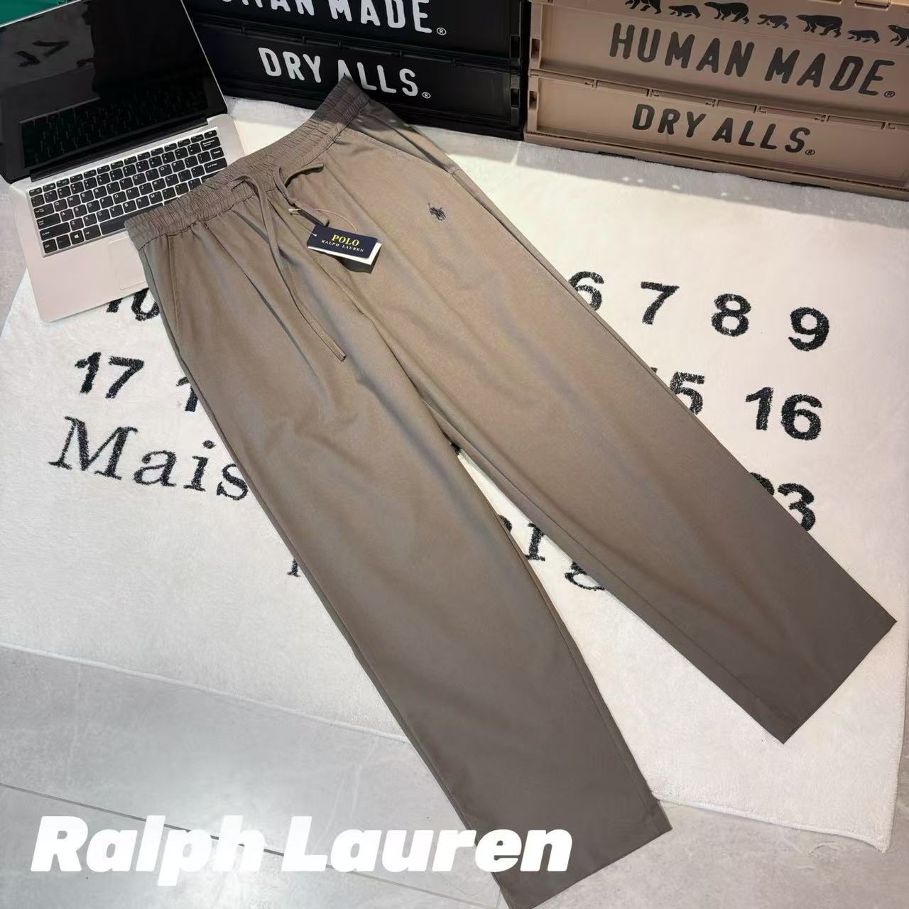 -Ralph Lauren拉夫勞倫 小馬亞麻空調褲長褲