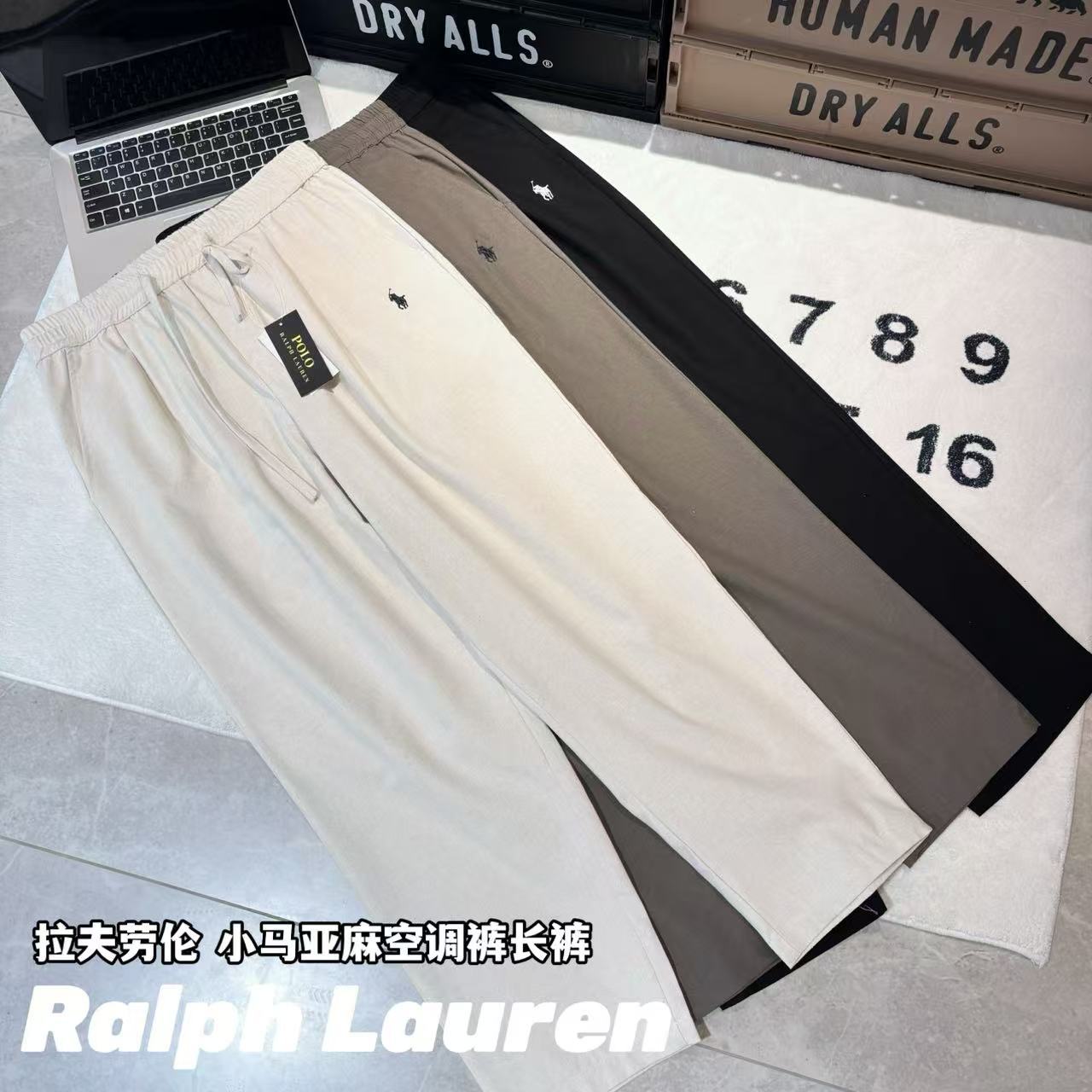 -Ralph Lauren拉夫勞倫 小馬亞麻空調褲長褲