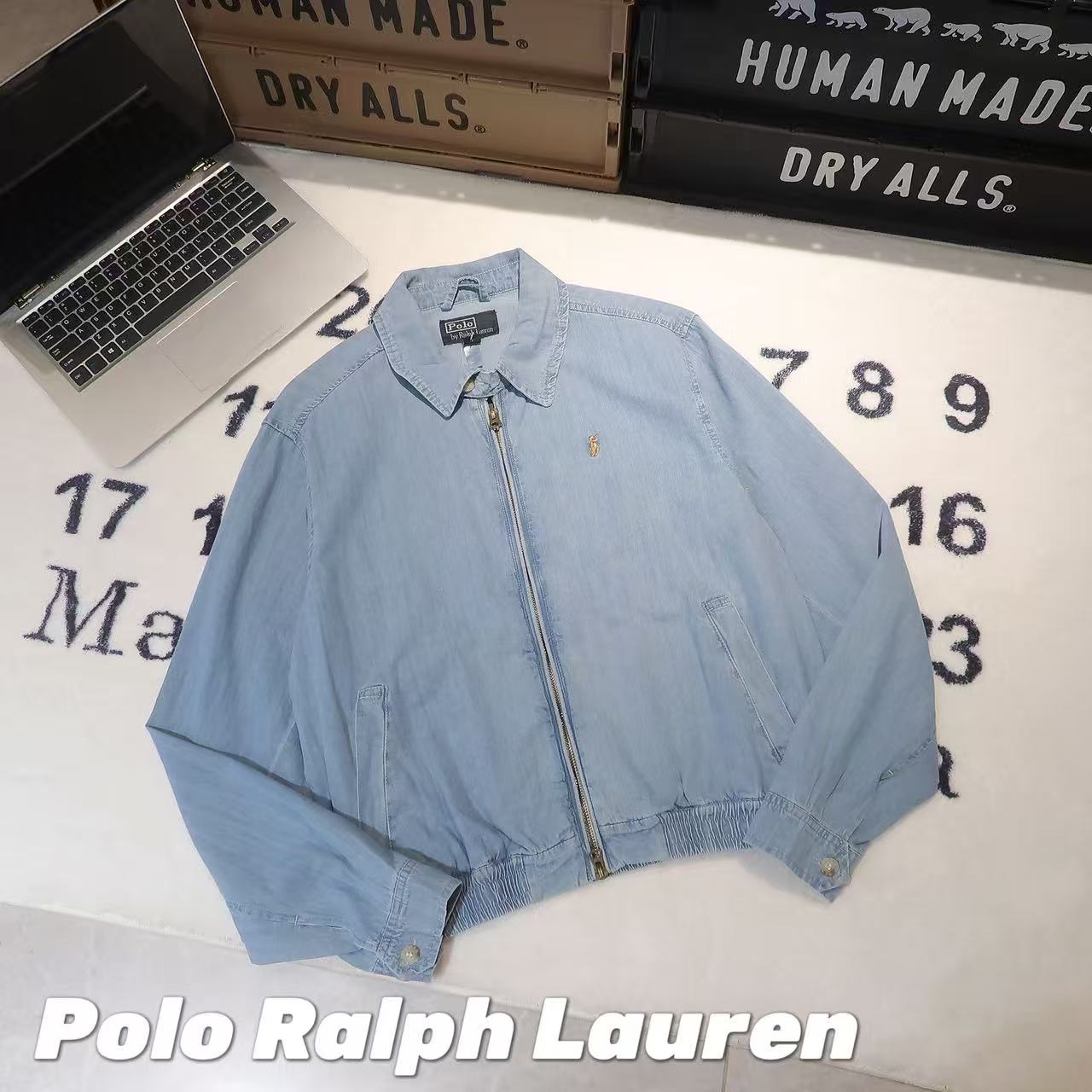 -Polo Ralph Lauren SS25 純色小馬刺繡翻領拉鍊寬鬆夾克外套