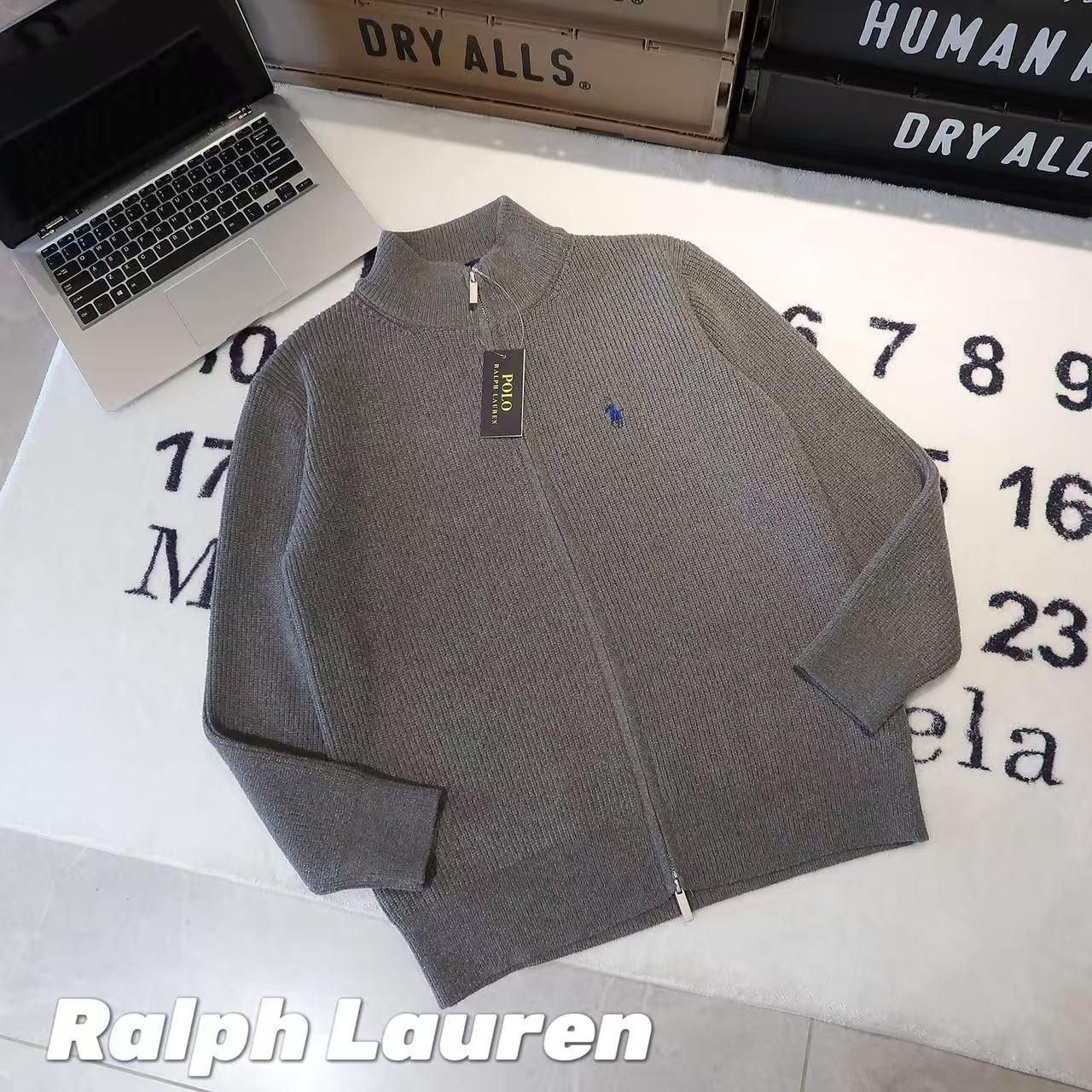 -Ralph Lauren拉夫勞倫小馬全拉鏈羊毛衫