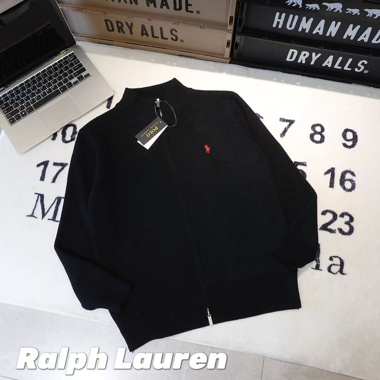 -Ralph Lauren拉夫勞倫小馬全拉鏈羊毛衫