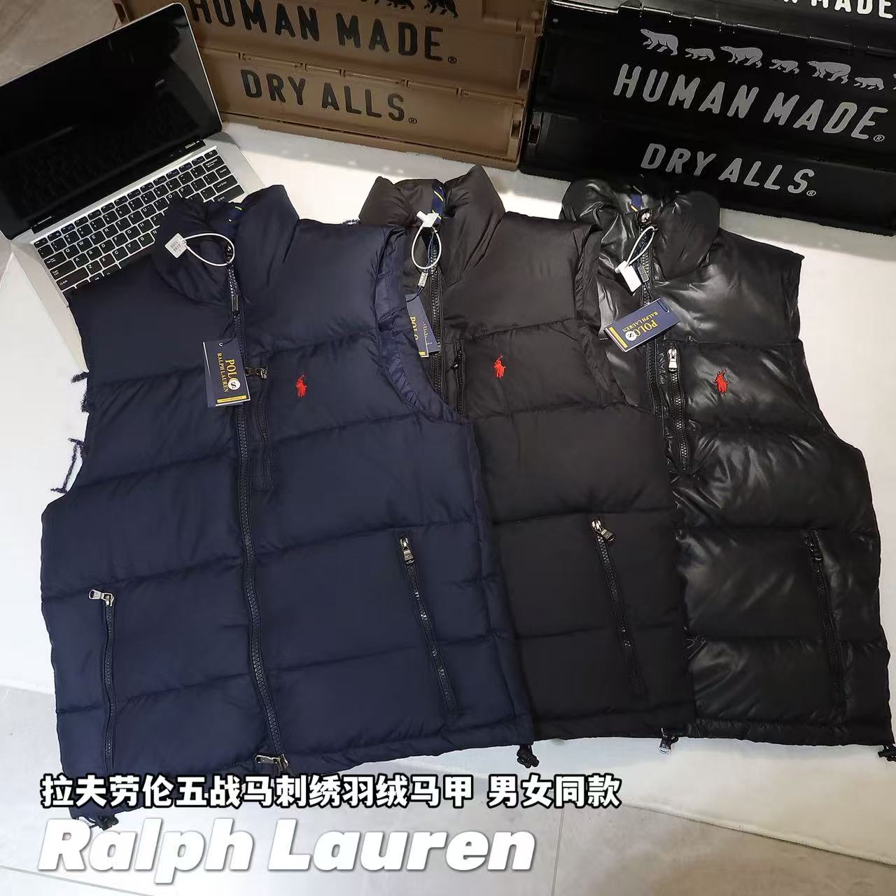 -Ralph Lauren拉夫勞倫五戰馬刺繡羽絨馬甲