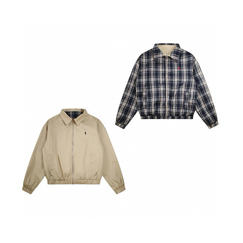 Ralph Lauren 拉夫勞倫翻領刺繡雙面可穿老幹部哈靈頓夾克