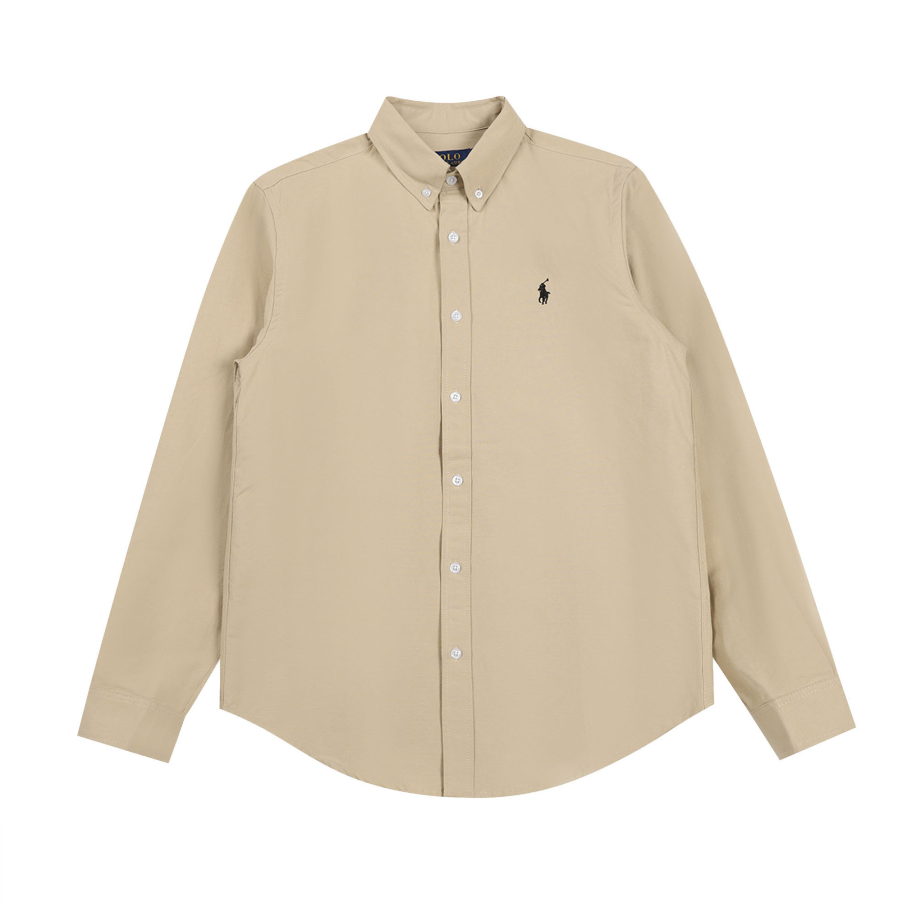 Ralph Lauren拉夫勞倫牛津紡純色Logo刺繡排扣翻領經典長袖休閒襯衫