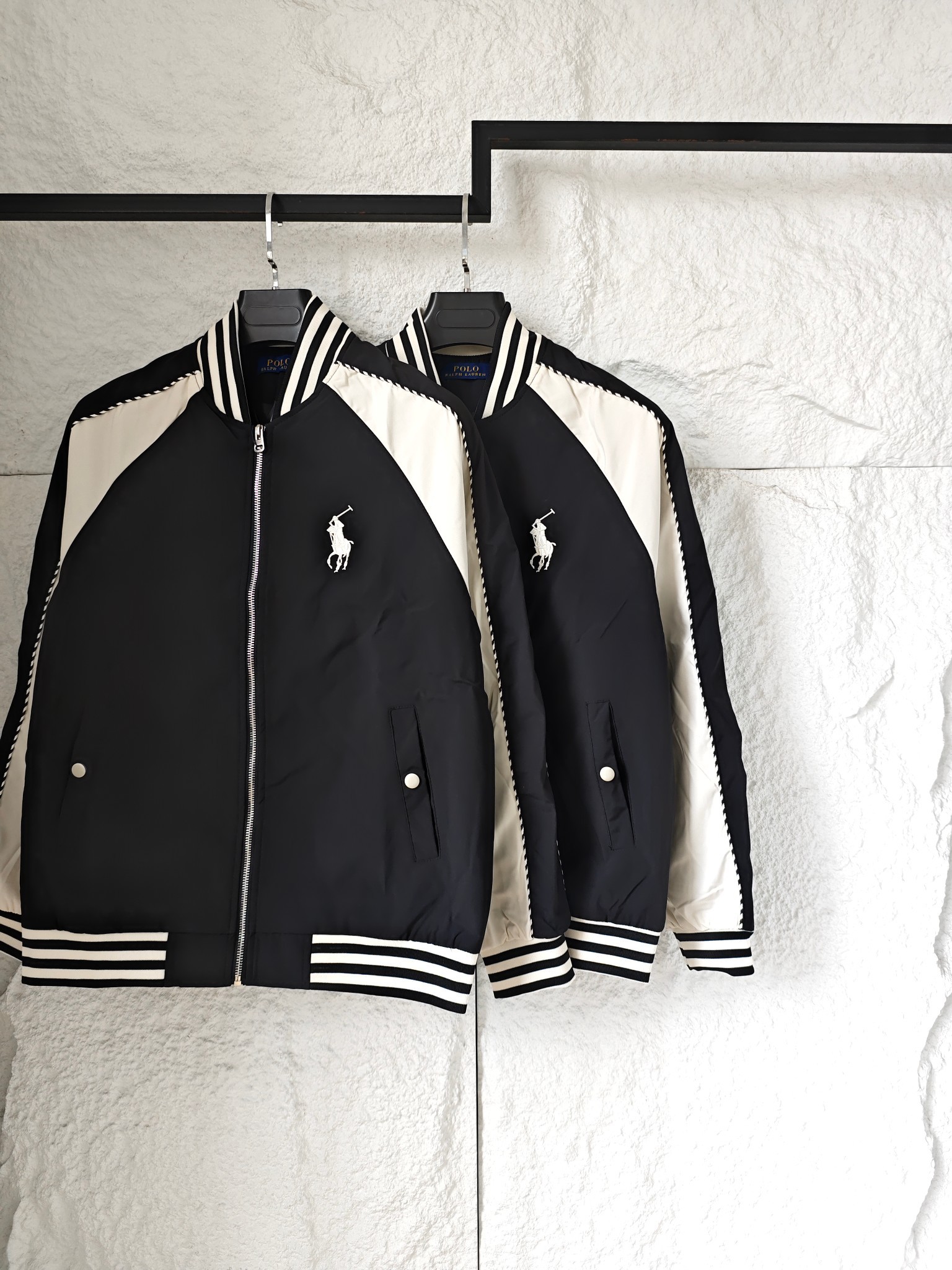 Ralph Lauren 拉夫勞倫大馬拼接棒球服夾克外套