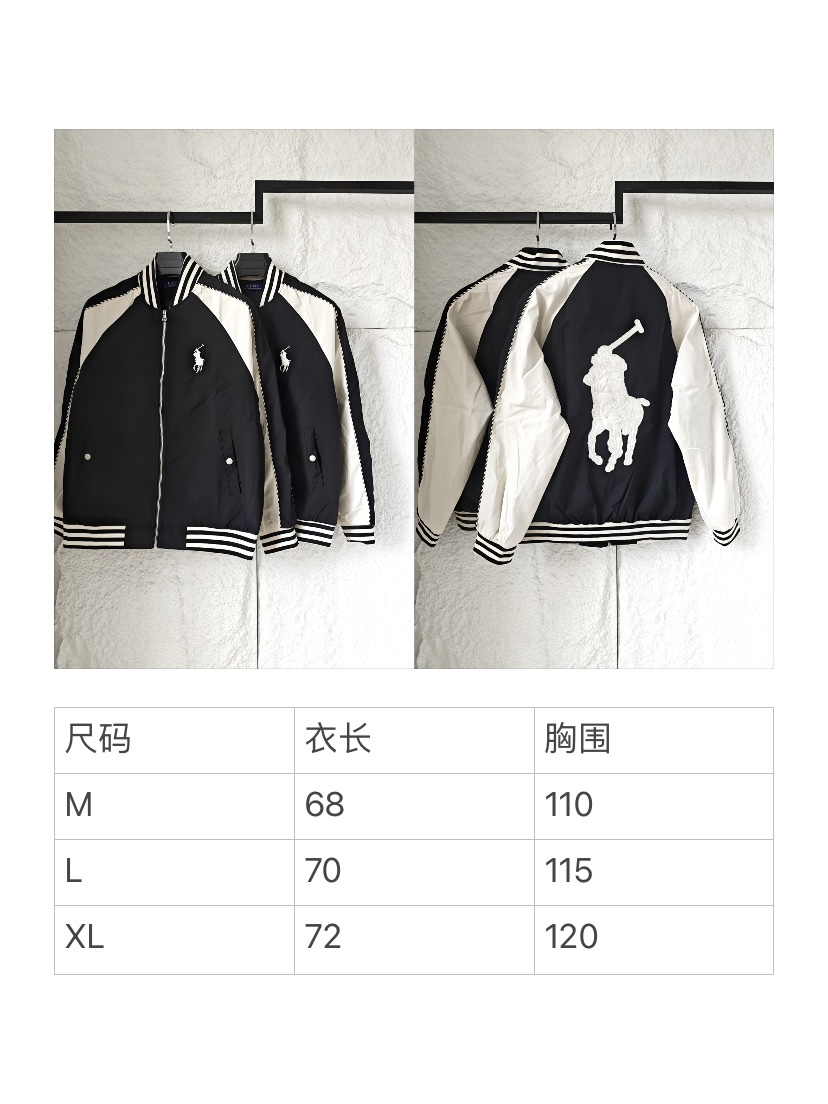  Ralph Lauren 拉夫勞倫大馬拼接棒球服夾克外套