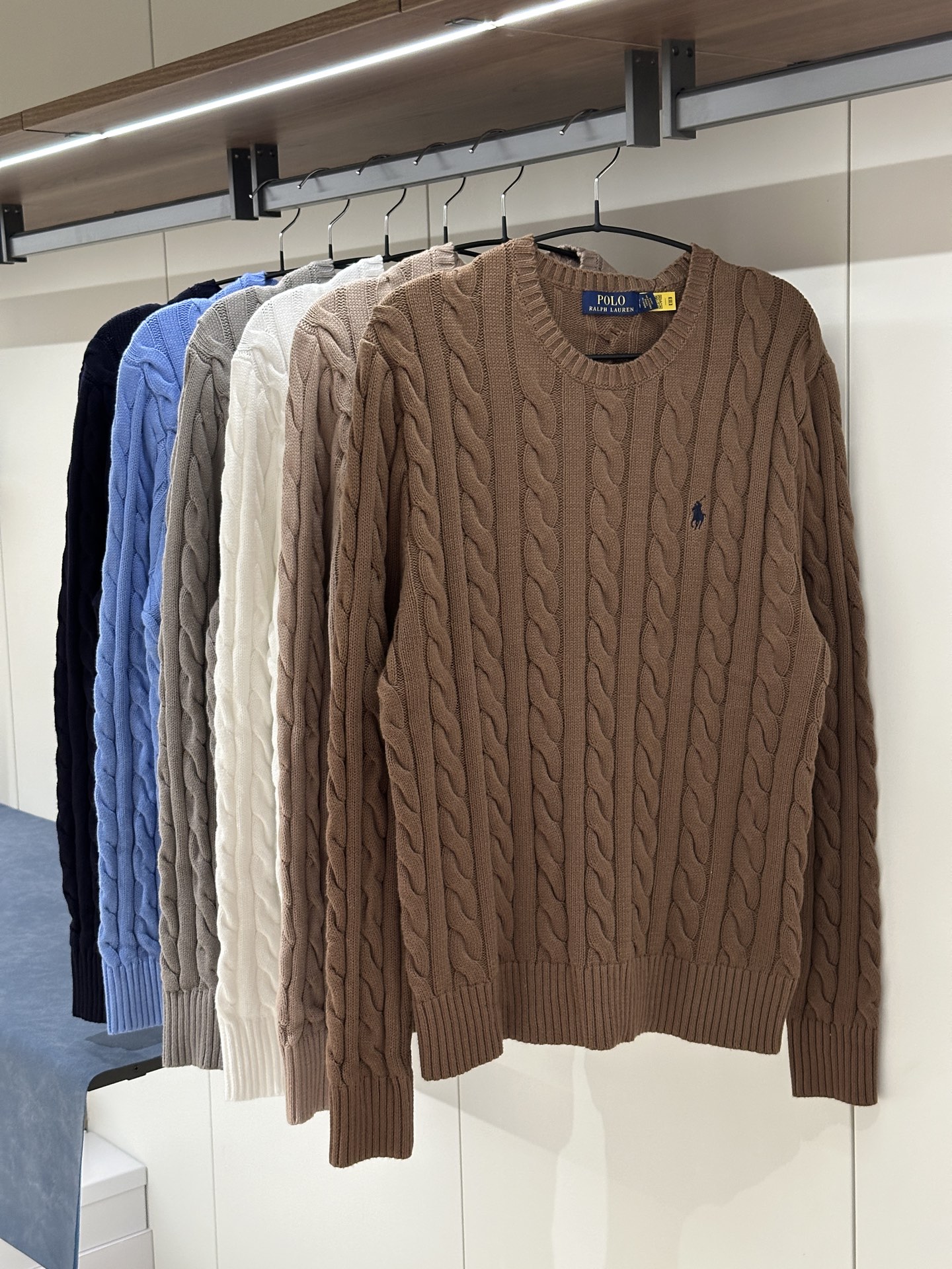 Polo Ralph Lauren 徽標刺繡圓領修身長袖針織衫 男款