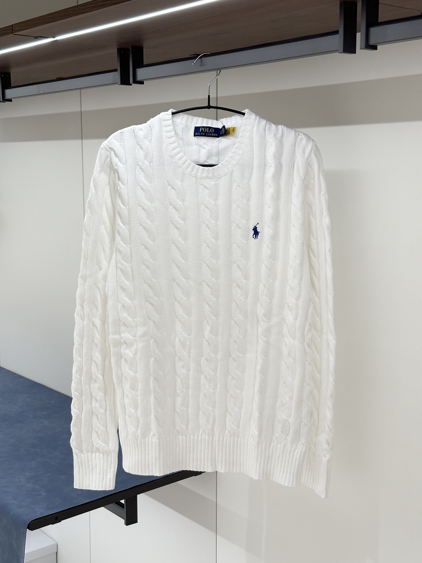 Polo Ralph Lauren 徽標刺繡圓領修身長袖針織衫 男款