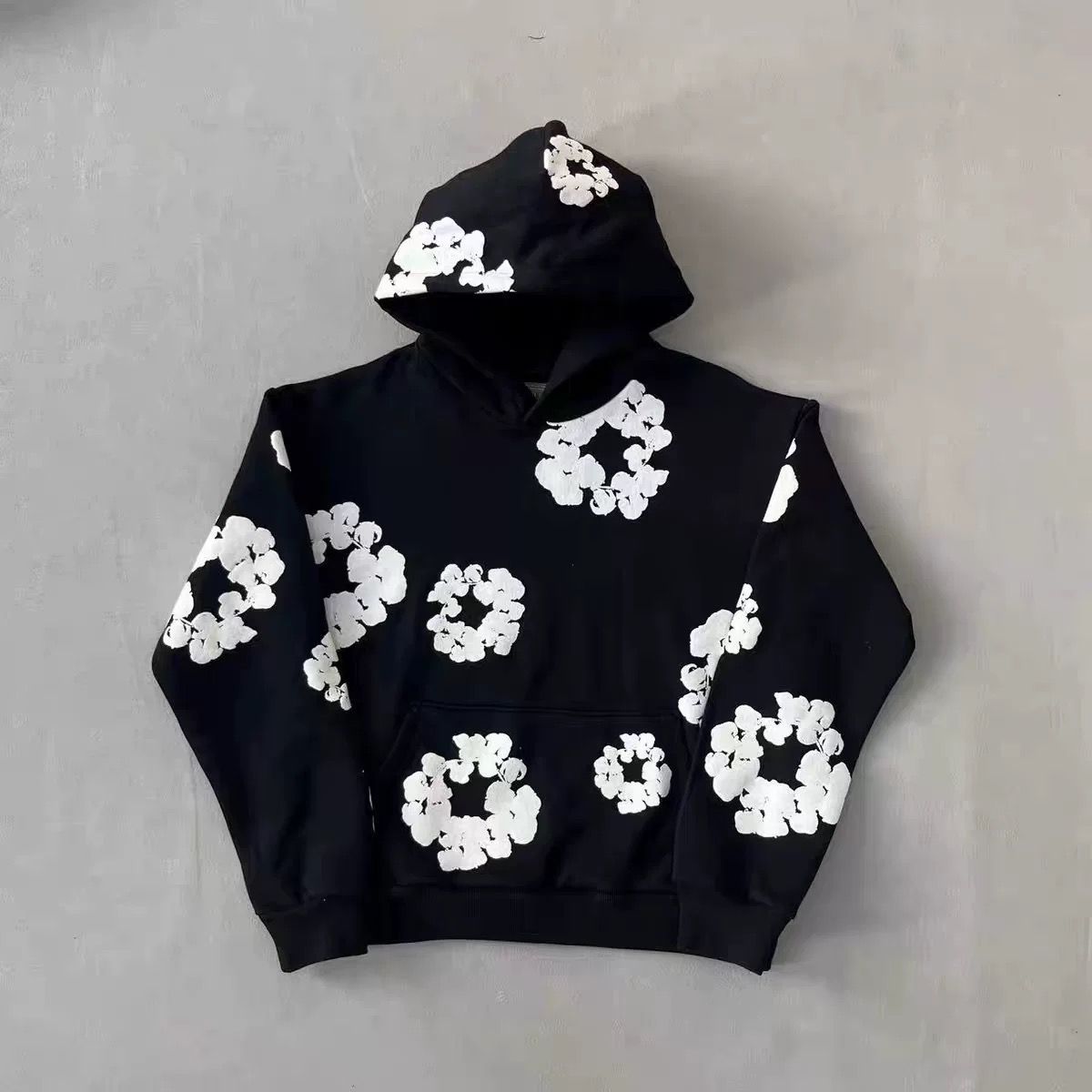 美潮牛仔眼淚DenimTears發泡滿印花針織連帽衫潮流衛衣