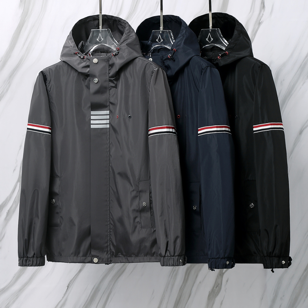 THOM BROWNE TB外套雙袖標防風防水反光四杠衝鋒衣