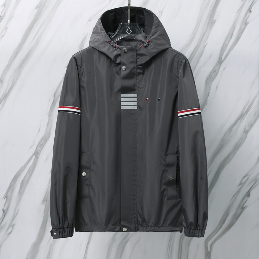 THOM BROWNE TB外套雙袖標防風防水反光四杠衝鋒衣