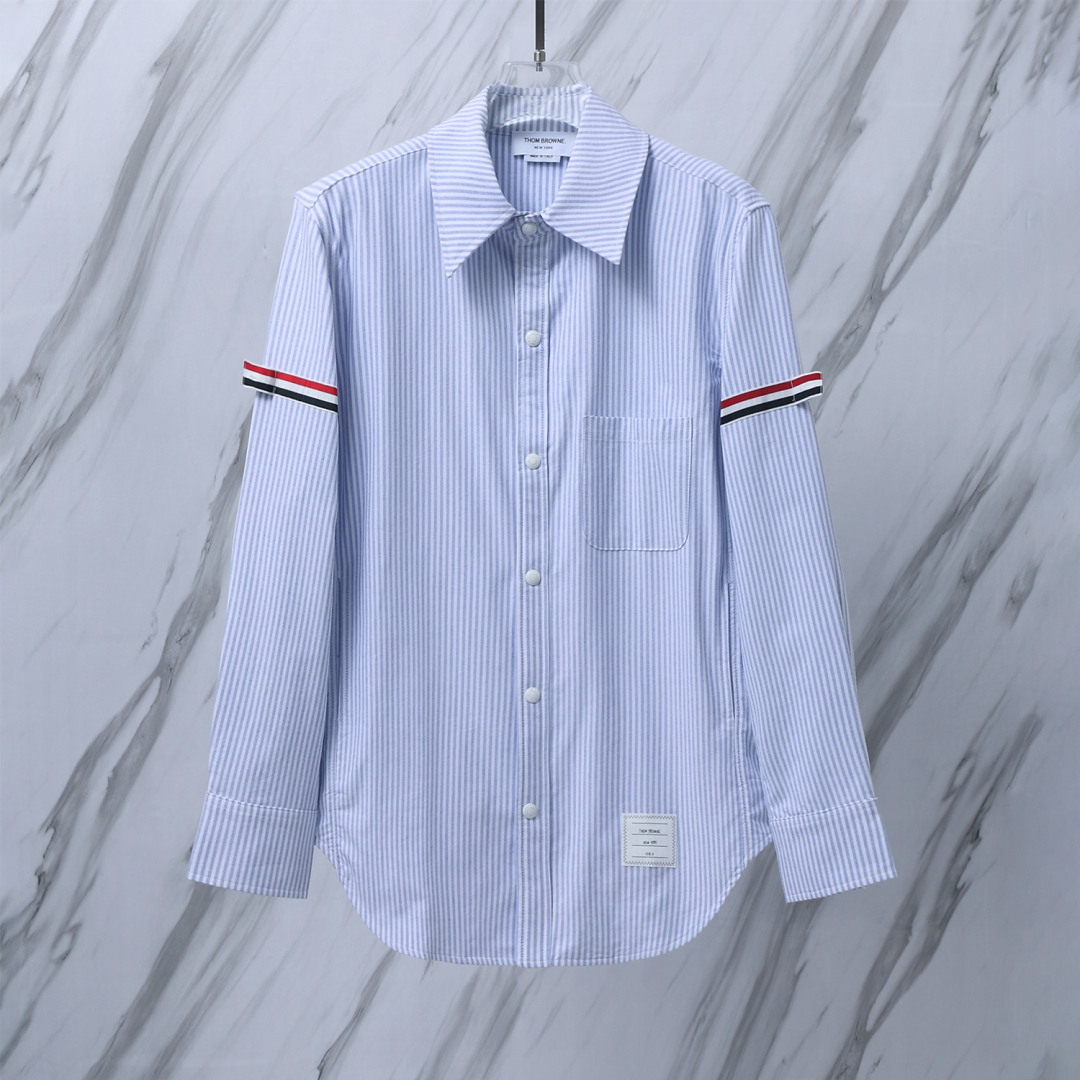 THOM BROWNE  .TB純棉斜紋夾克襯衫