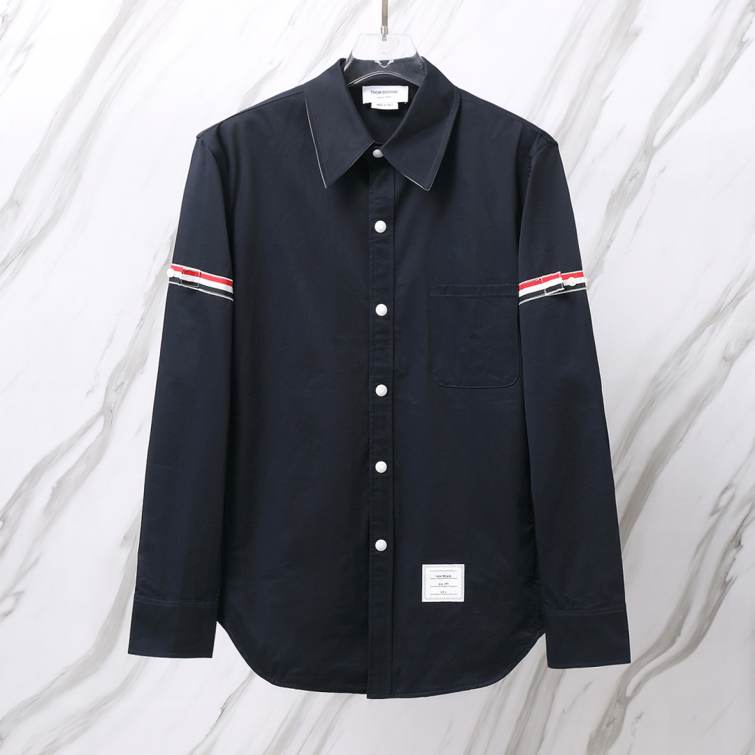 THOM BROWNE  .TB純棉斜紋夾克襯衫