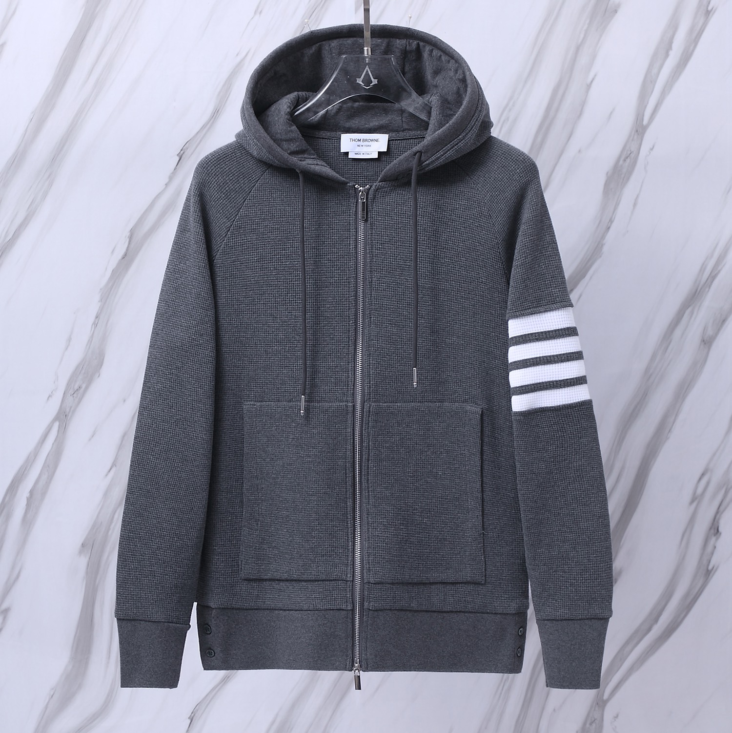 TB新款華夫格拉鏈外套衛衣開衫採