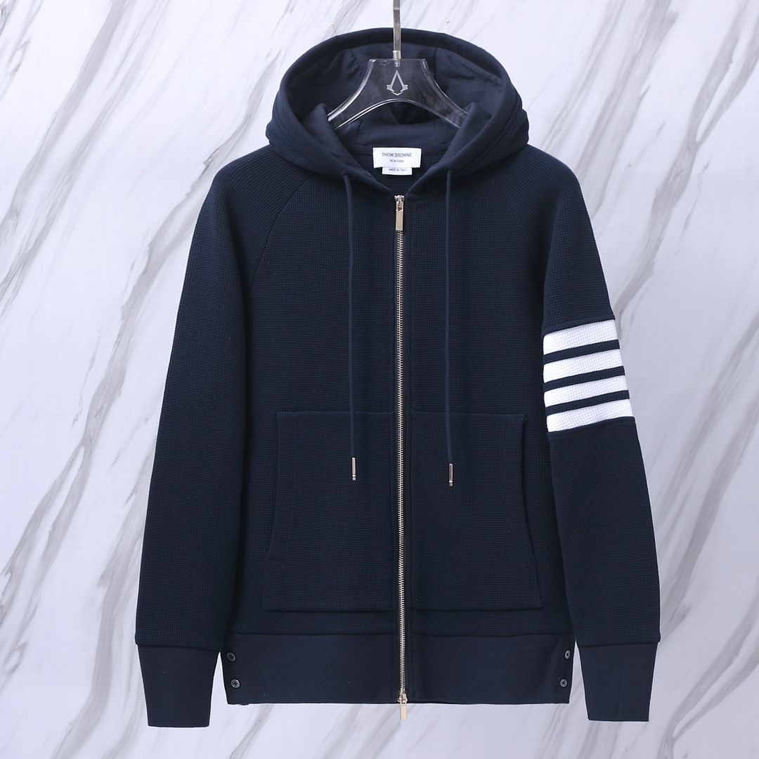 TB新款華夫格拉鏈外套衛衣開衫採