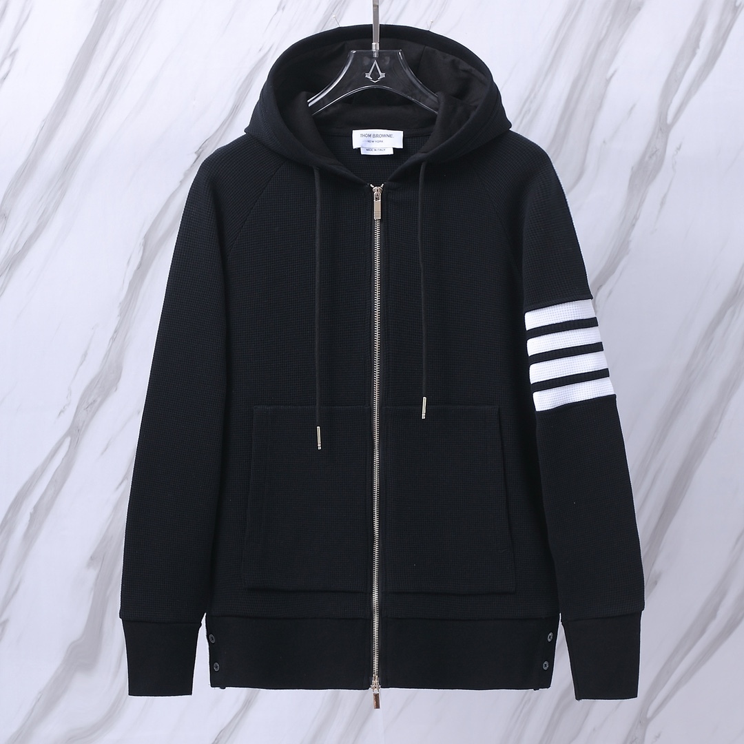 TB新款華夫格拉鏈外套衛衣開衫採