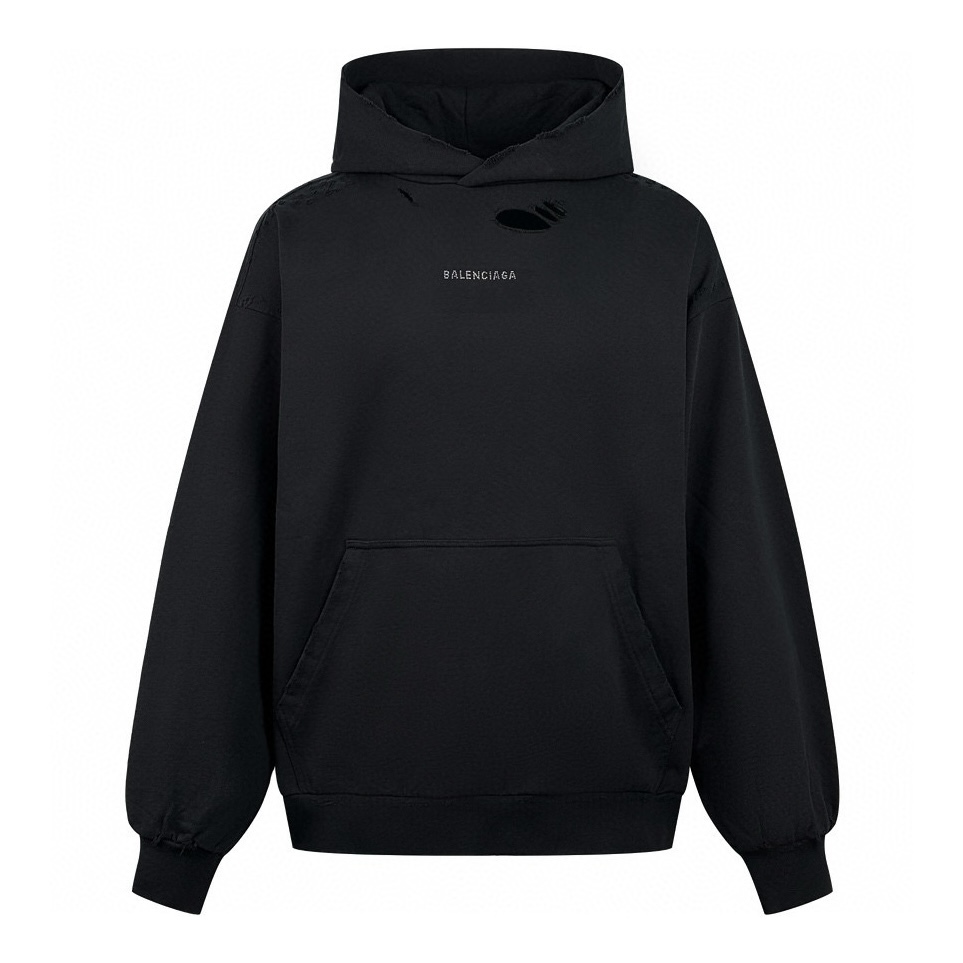 BLCG 前後燙鑽磨破連帽衛衣