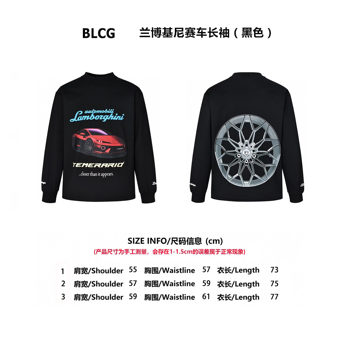 BLCG 25SS 藍寶基尼賽車長袖黑色