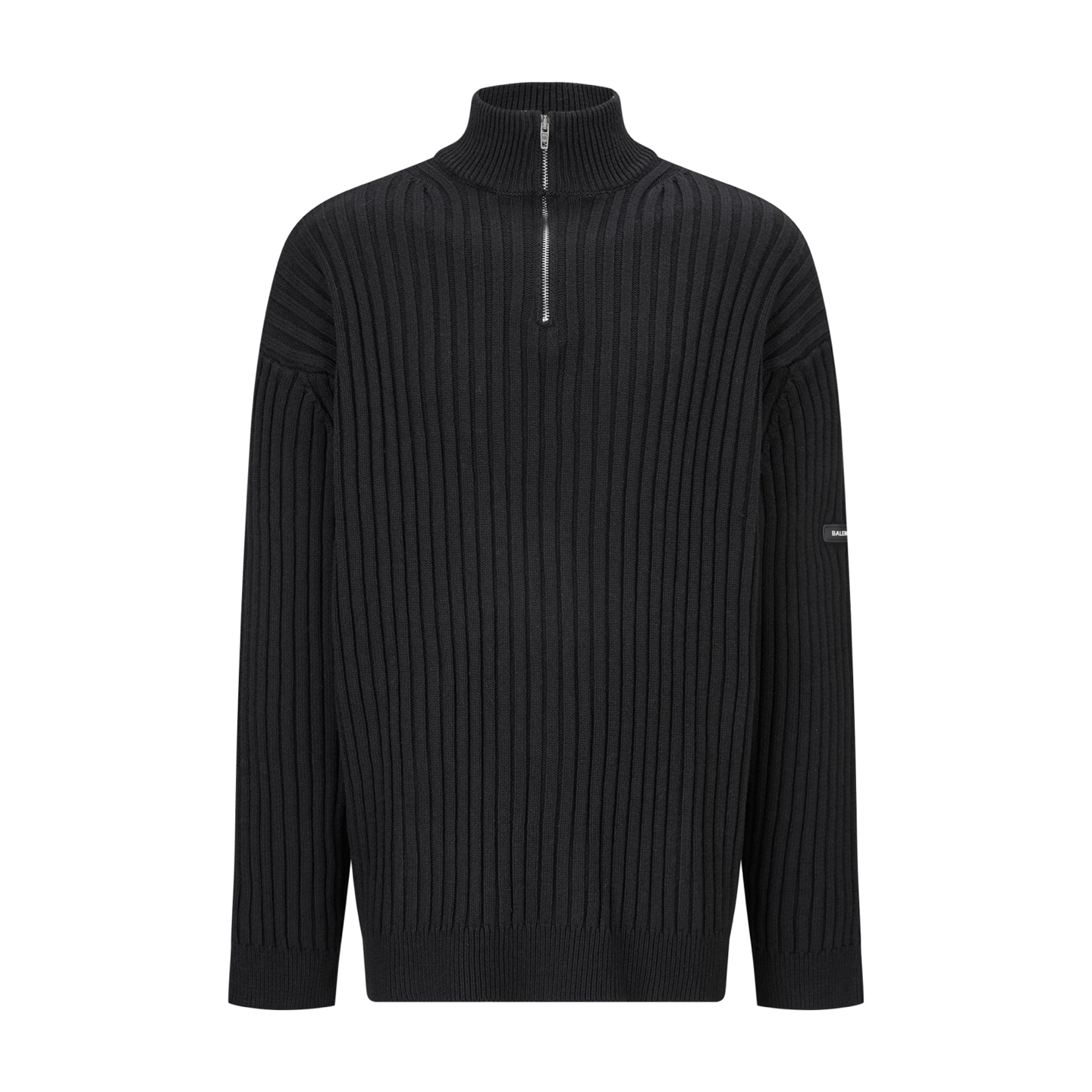 BLCG 袖臂矽膠皮標半拉鍊針織衫