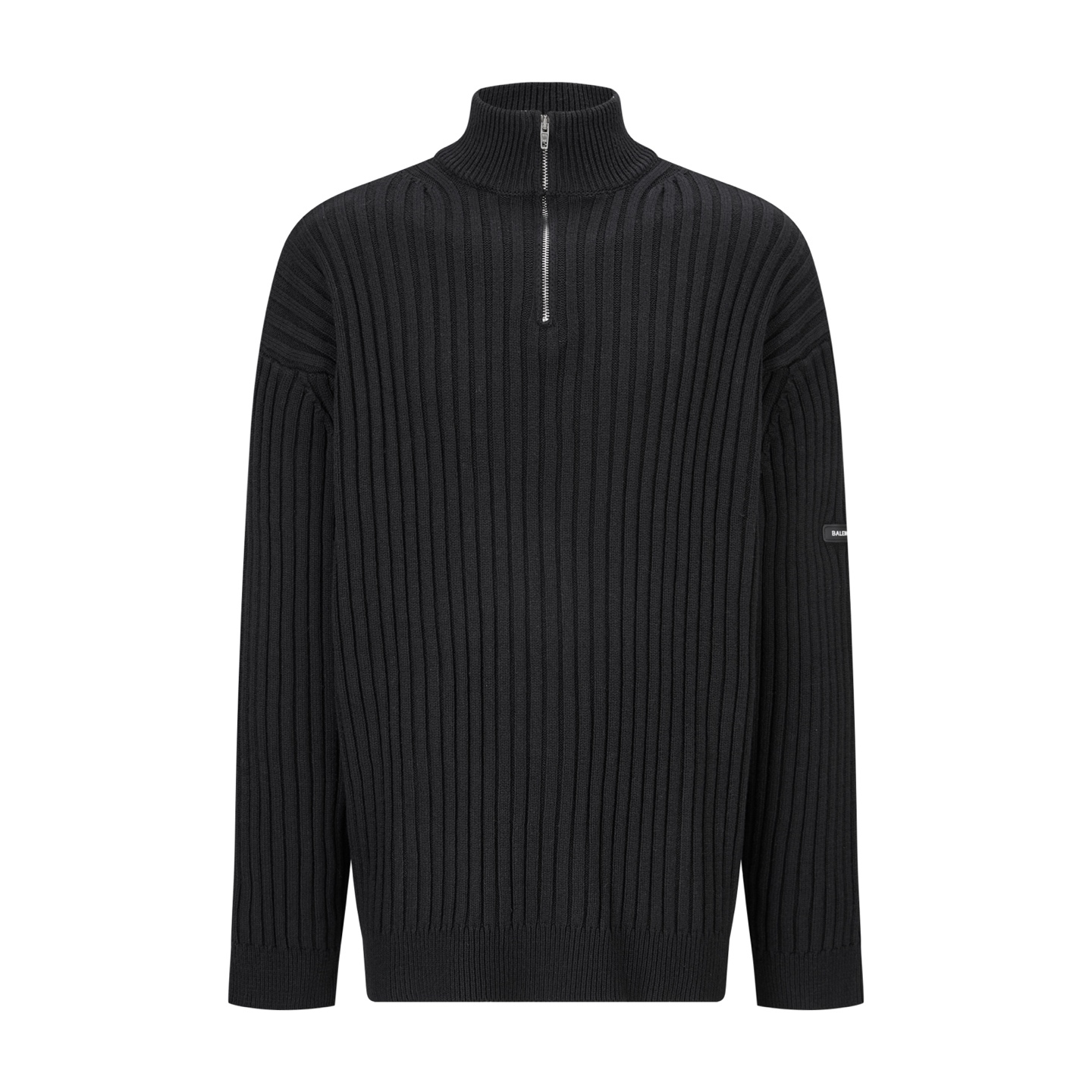 BLCG 袖臂矽膠皮標半拉鍊針織衫