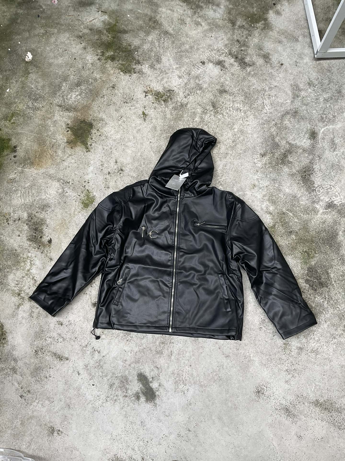 Thug club皮衣棉服拉鍊外套