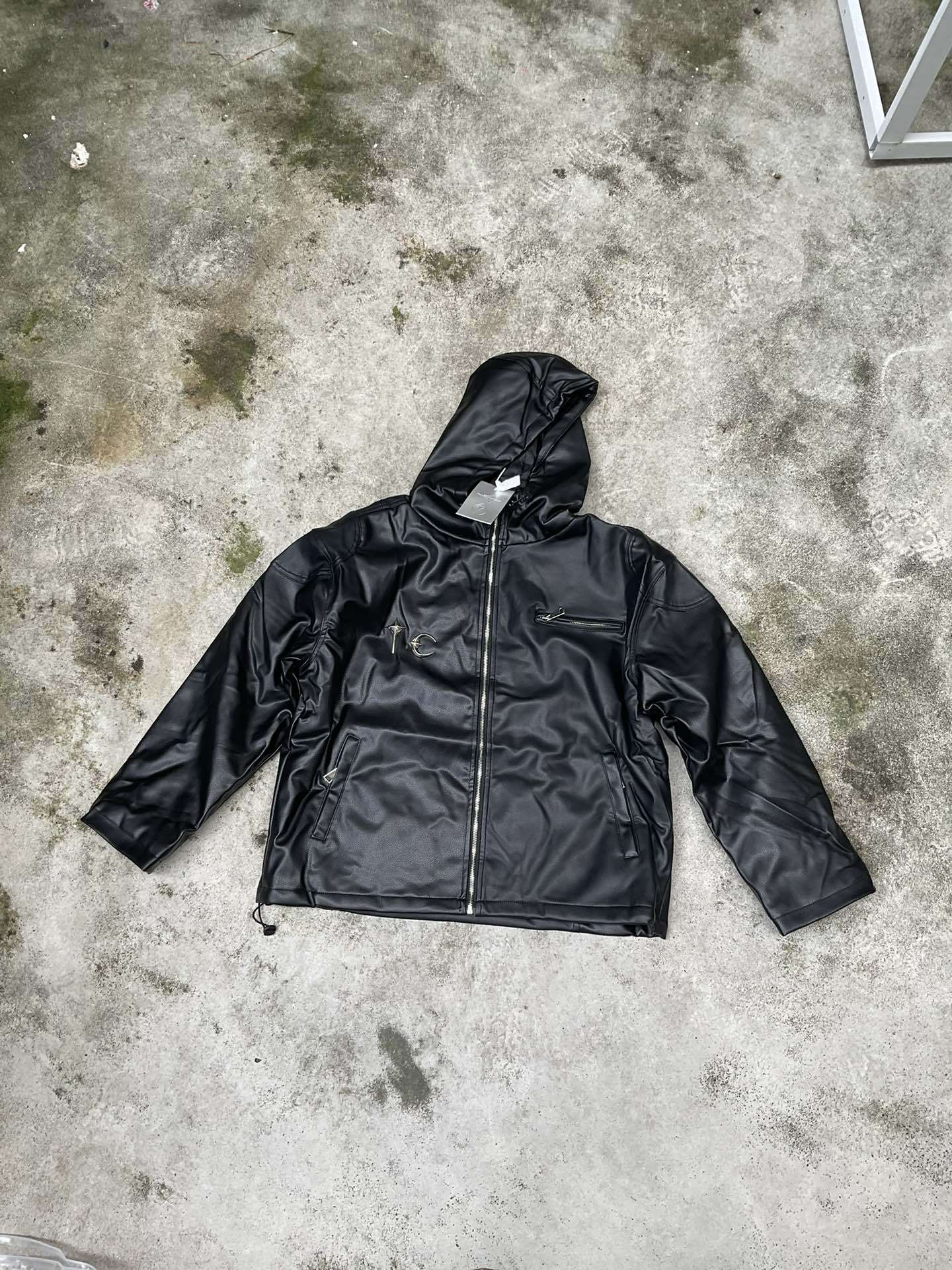 Thug club皮衣棉服拉鍊外套