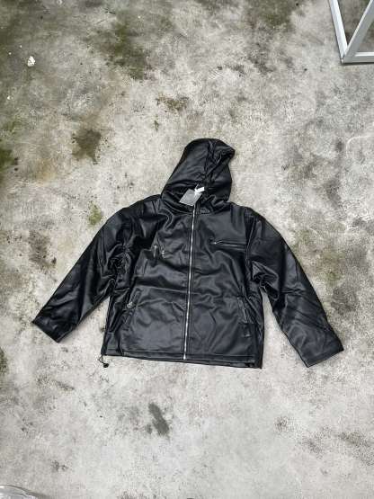 Thug club皮衣棉服拉鍊外套