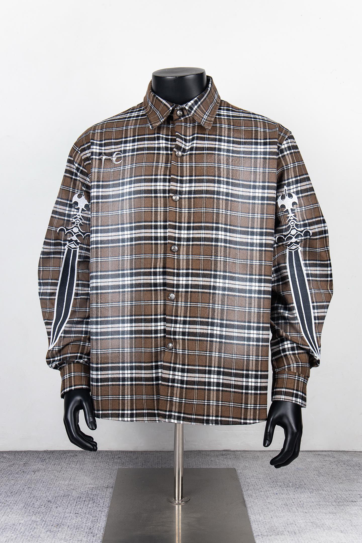 Thug club刺繡寶劍噴繪長袖襯衫