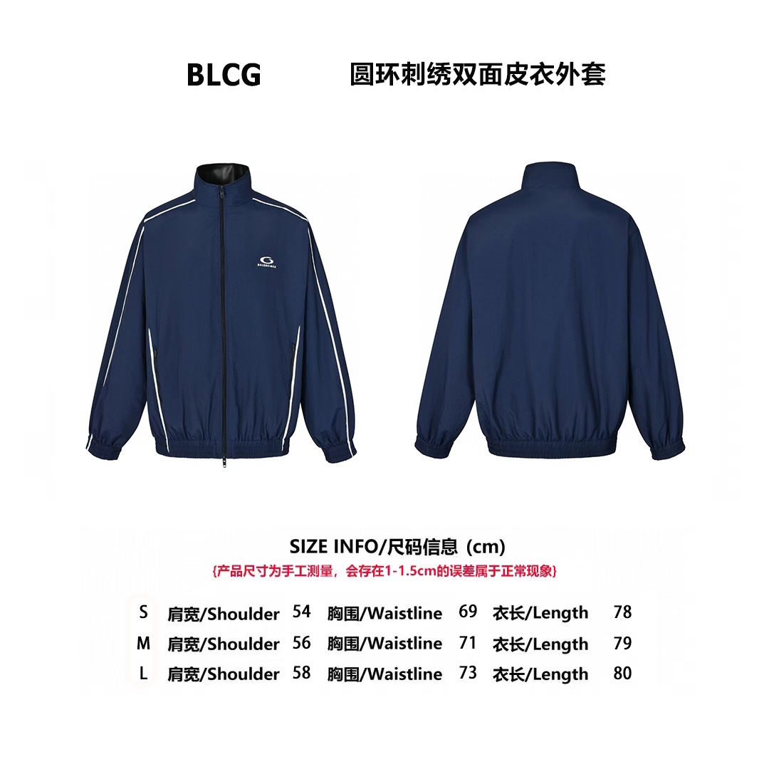 BLCG 24FW 圓環刺繡雙面皮衣外套