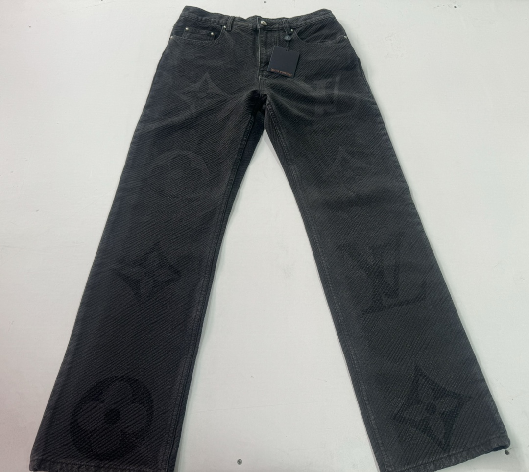 1v 24FW 棋盤格暗紋提花伐木牛仔褲