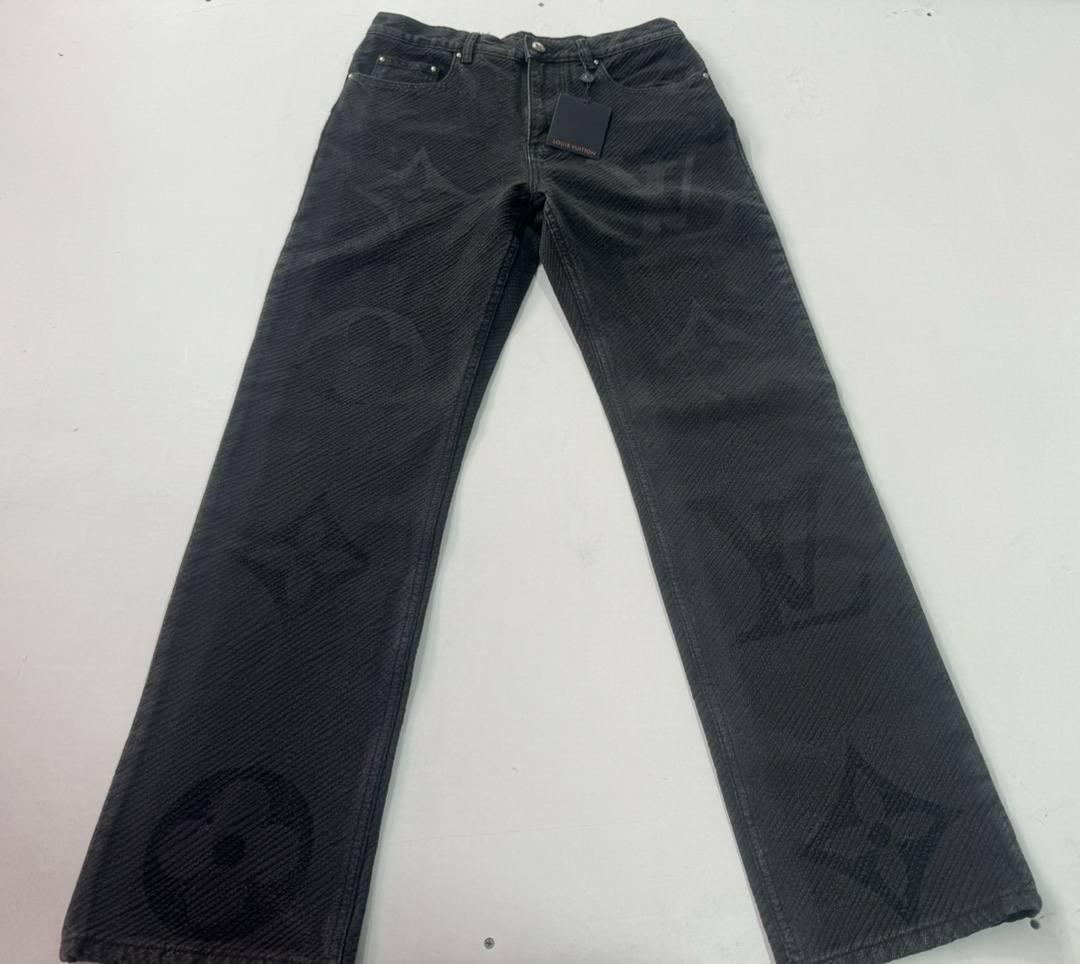 1v 24FW 棋盤格暗紋提花伐木牛仔褲