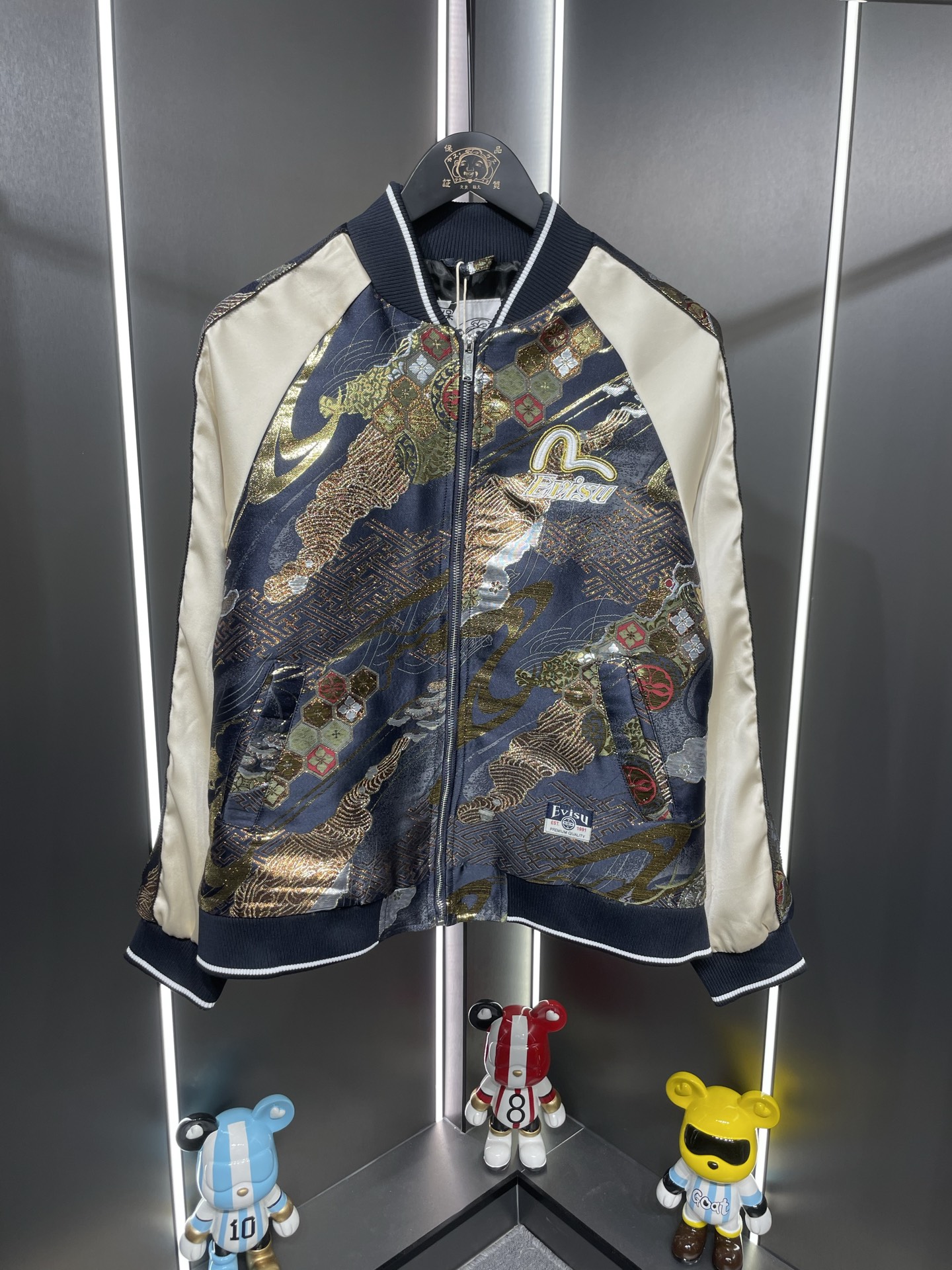 Evisu福神家花織錦貼布棒球橫須賀棒球服潮夾克休閒男女外套