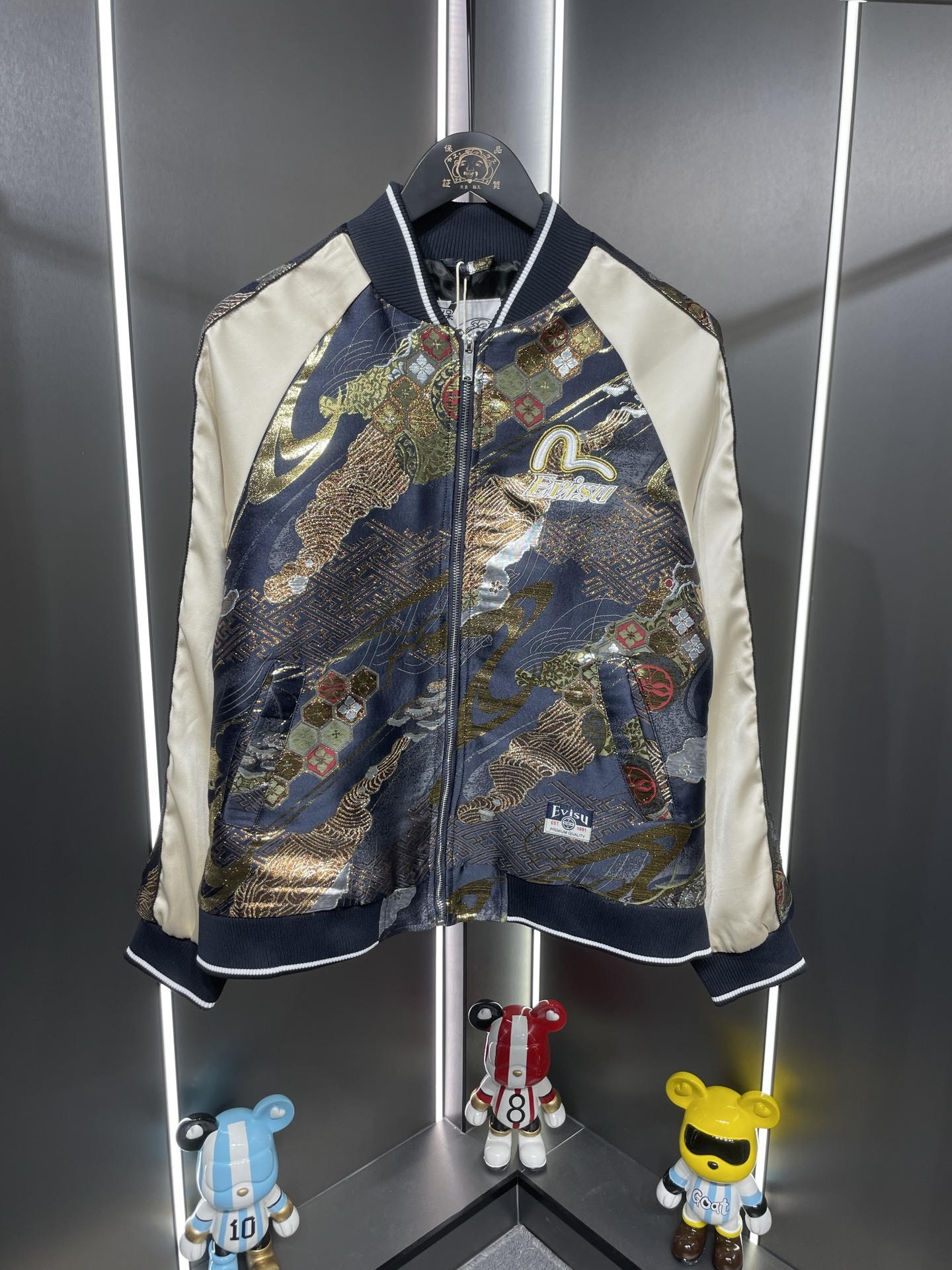 Evisu福神家花織錦貼布棒球橫須賀棒球服潮夾克休閒男女外套