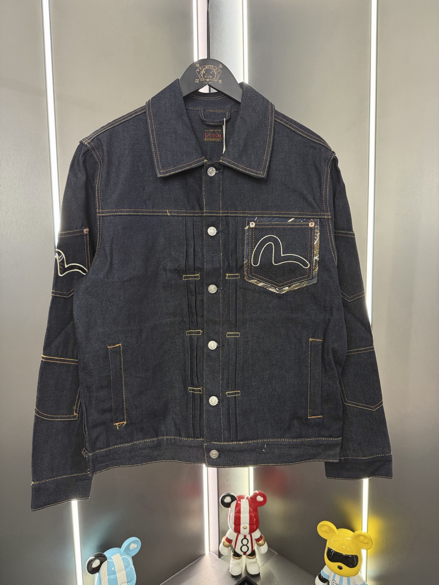 EVISU福神2025年春夏款男士多口袋牛仔夾克外套