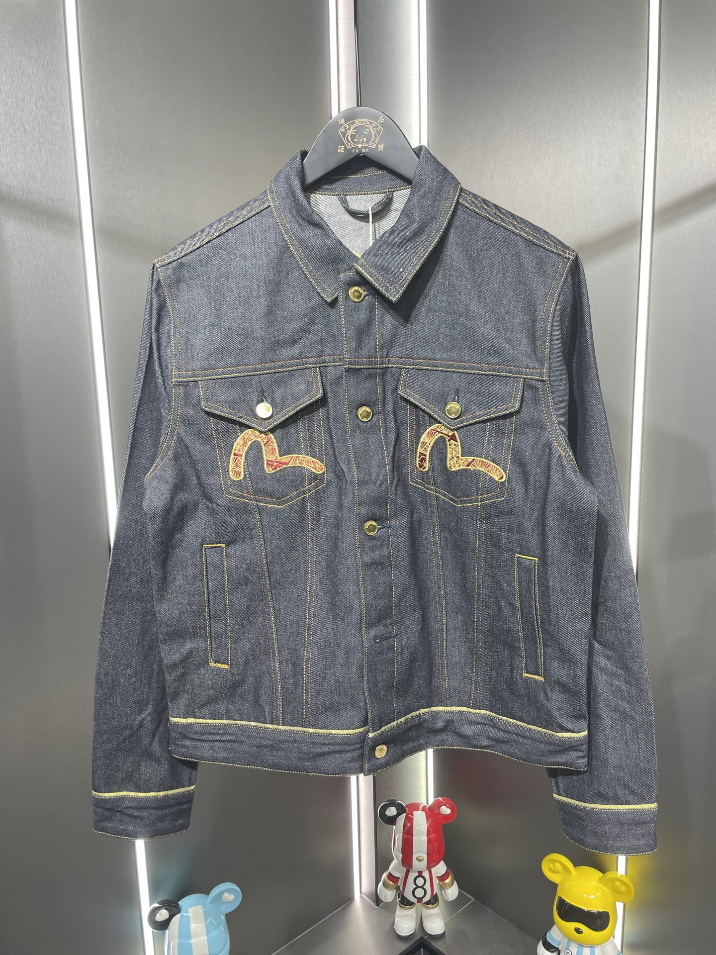 EV福神2025年春季新品男士牛年限定刺繡時尚潮流運動短款牛仔外套