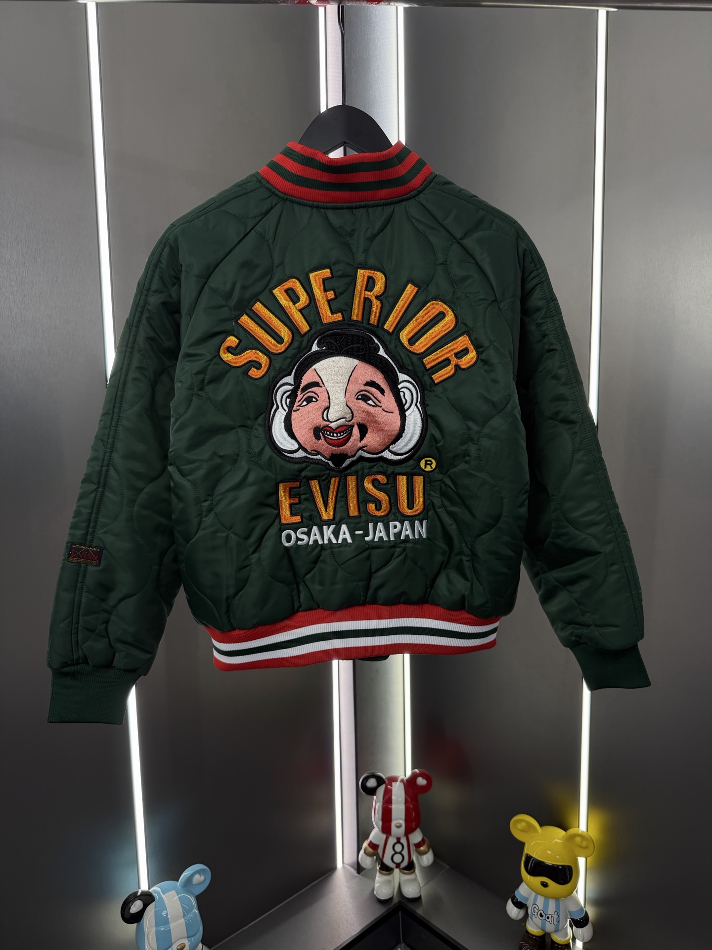 Evisu福神佛頭貼布刺繡字母棒球服時尚百搭休閒夾克外套棉服