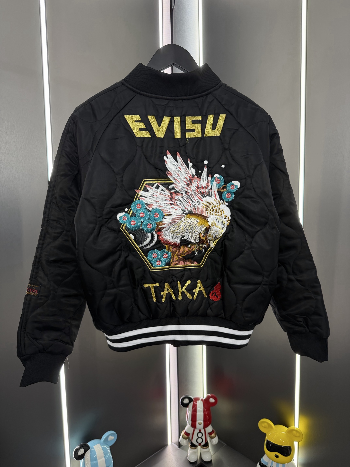 evisu福神2025秋冬新款刺繡字母棒球服夾克外套男女同款棉服