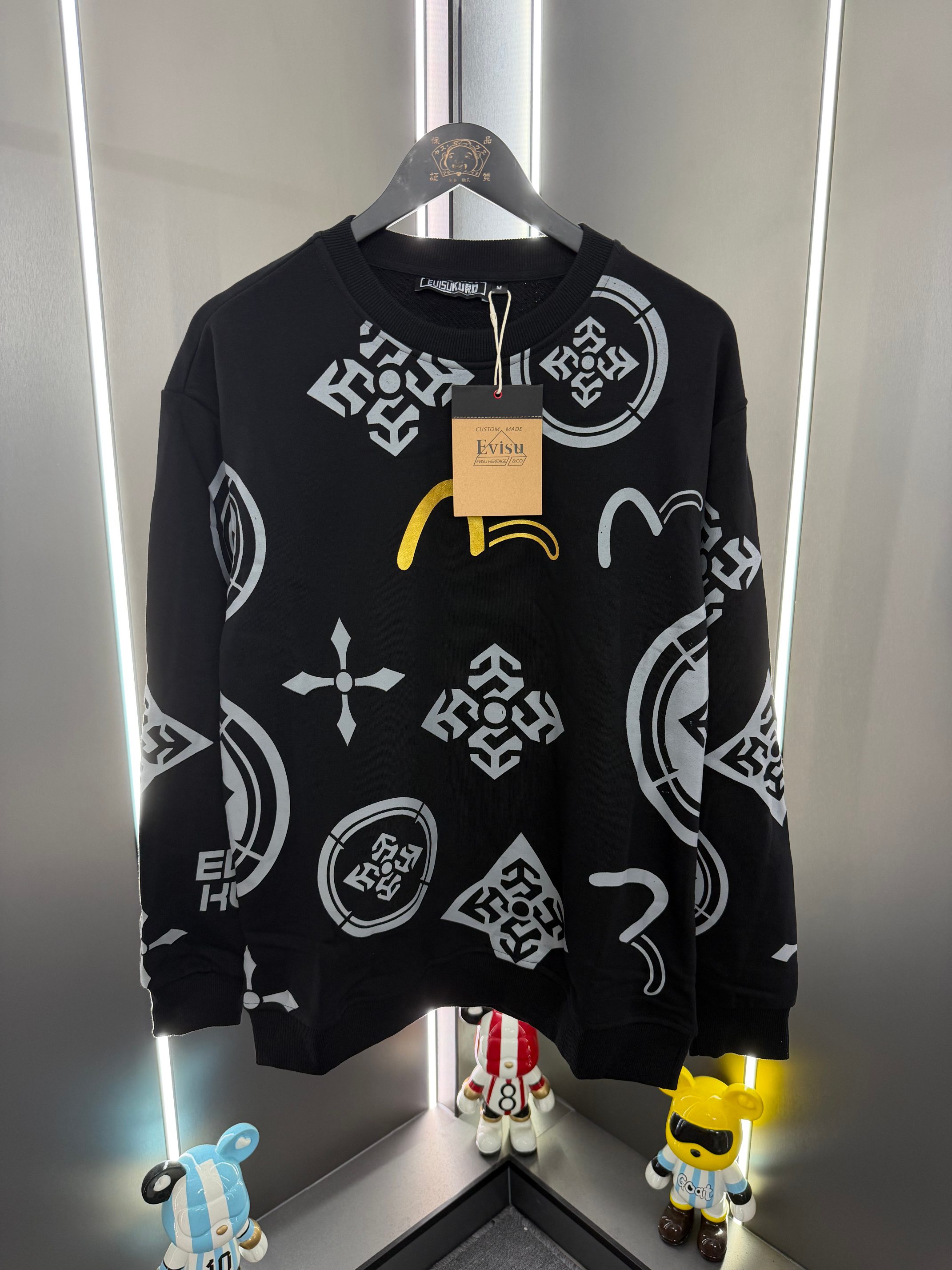  EVISU福神2025新款秋冬新款男士印花滿地圖案衛衣