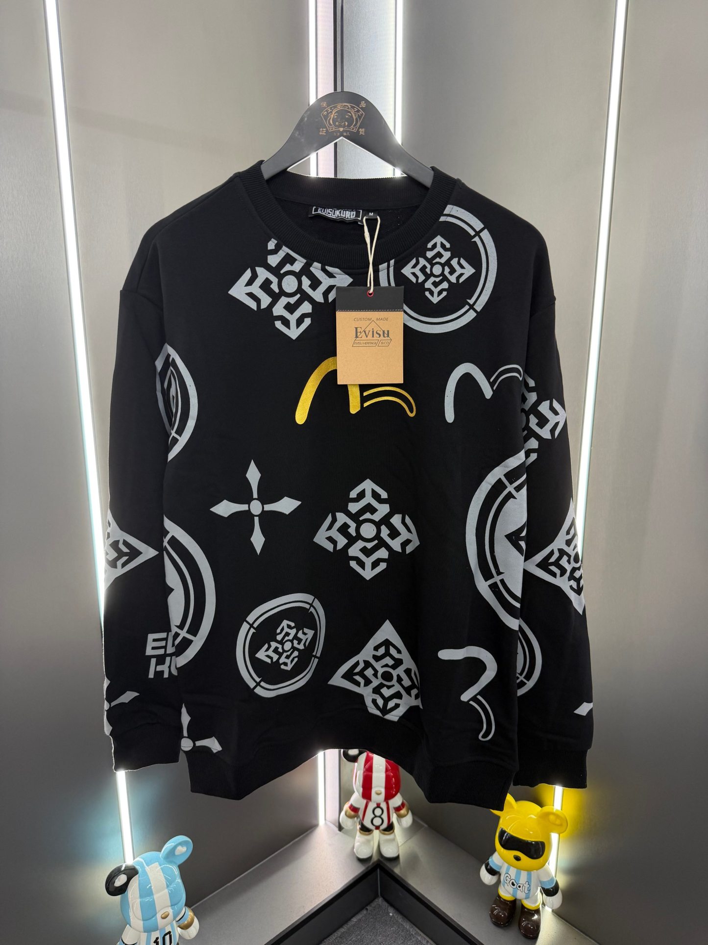 EVISU福神2025新款秋冬新款男士印花滿地圖案衛衣