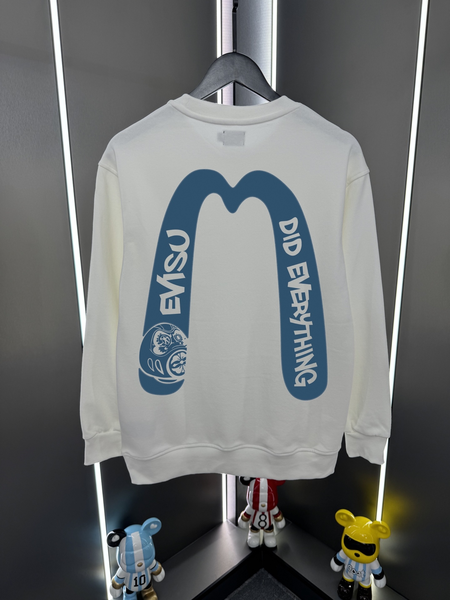 Evisu福神2025新款福神字母大M印花休閒圓領寬鬆衛衣