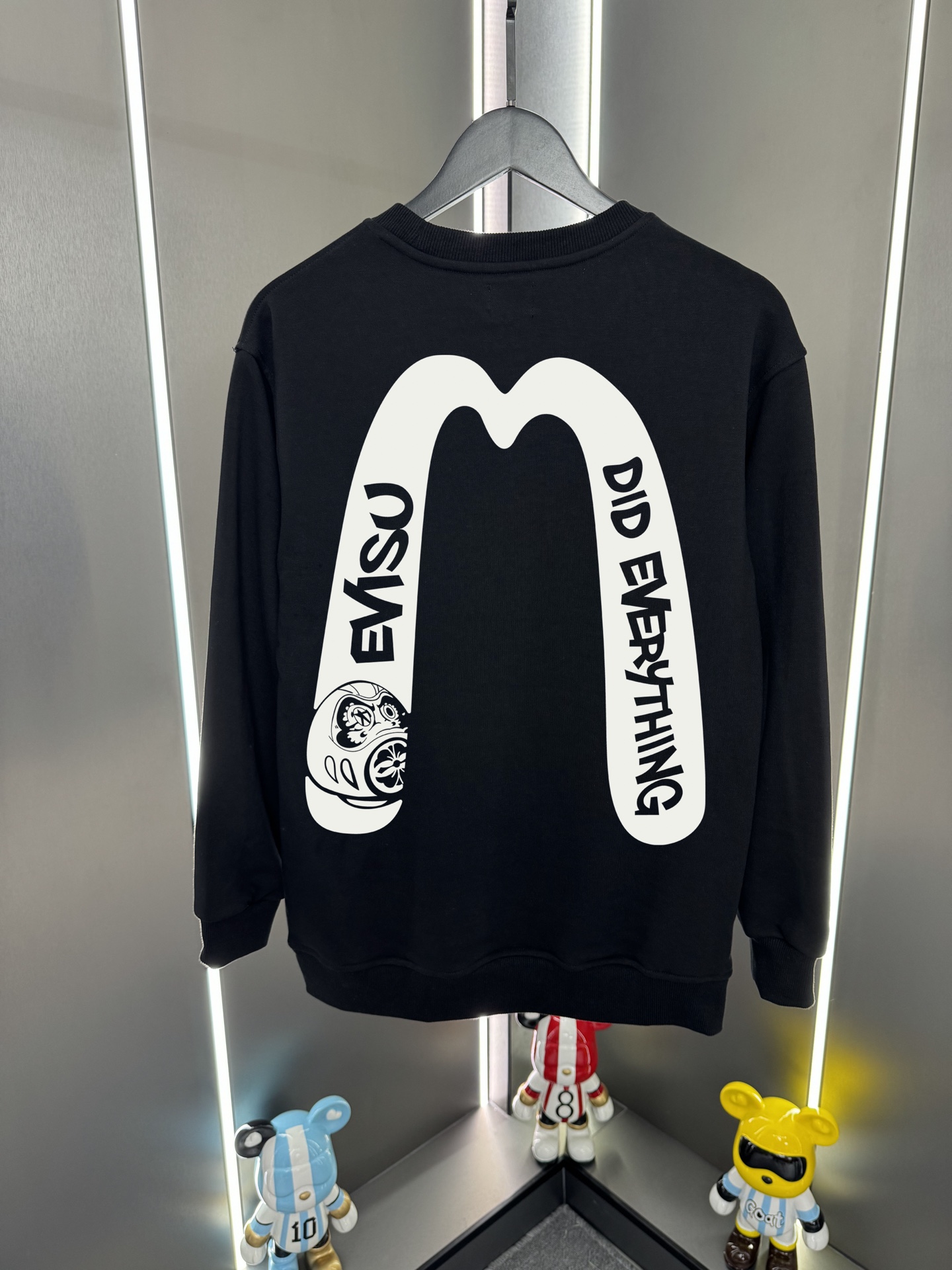 Evisu福神2025新款福神字母大M印花休閒圓領寬鬆衛衣