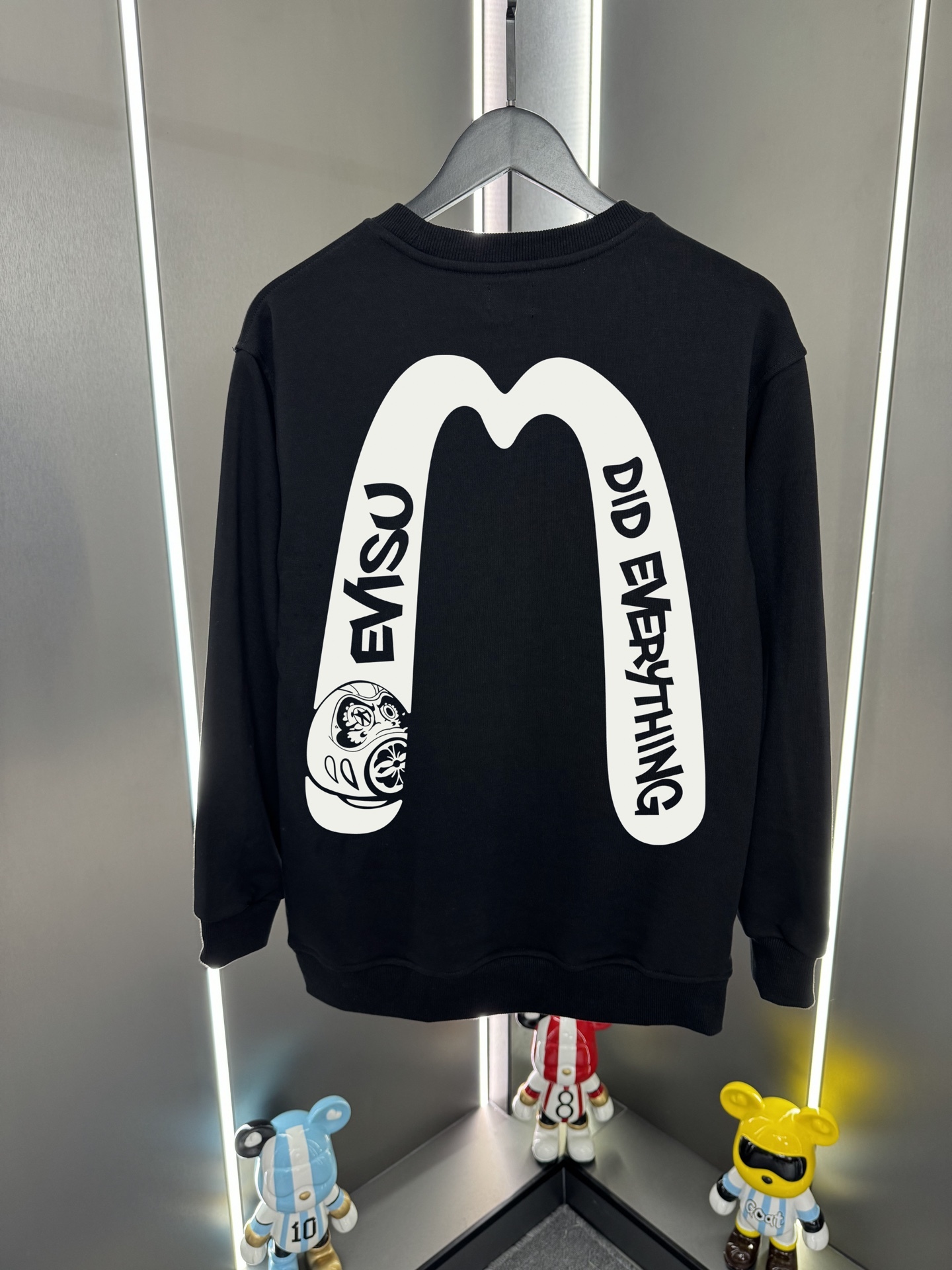 Evisu福神2025新款福神字母大M印花休閒圓領寬鬆衛衣