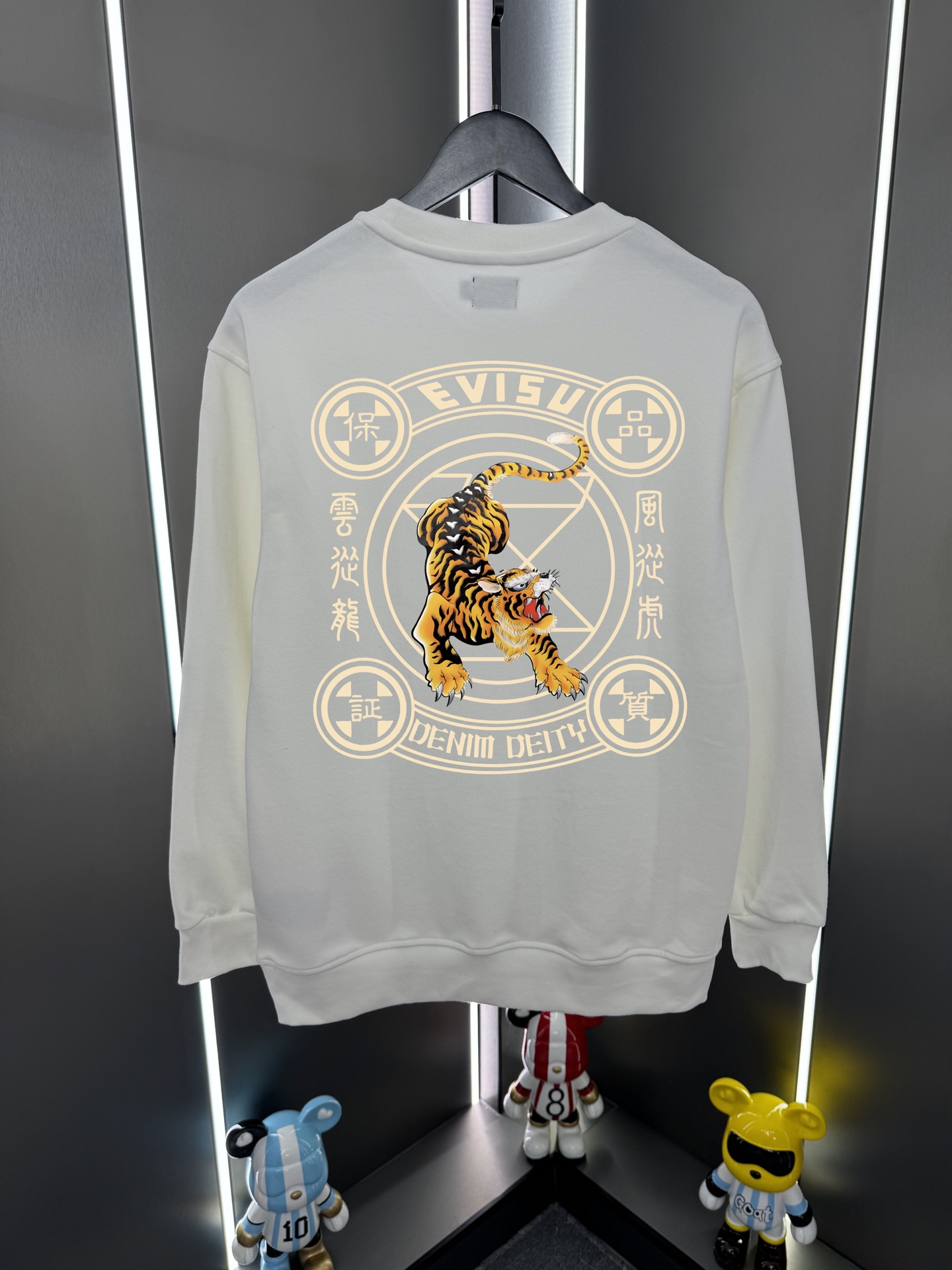 Evisu福神2025新款福神字母下山虎印花休閒圓領寬鬆衛衣