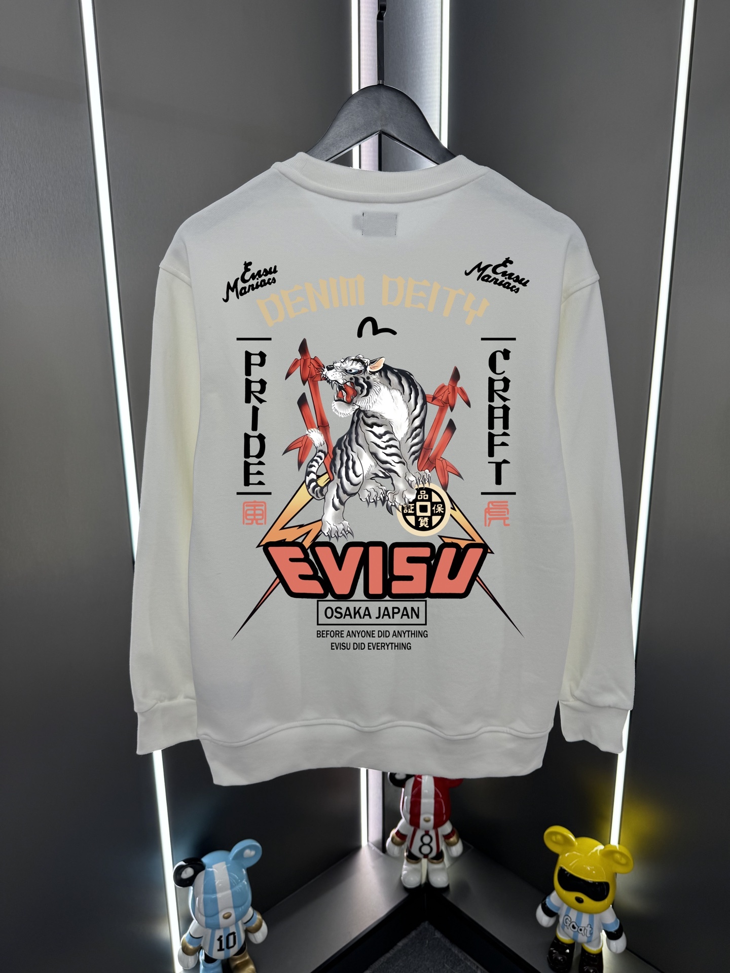 Evisu福神2025新款福神竹林虎印花休閒圓領寬鬆衛衣